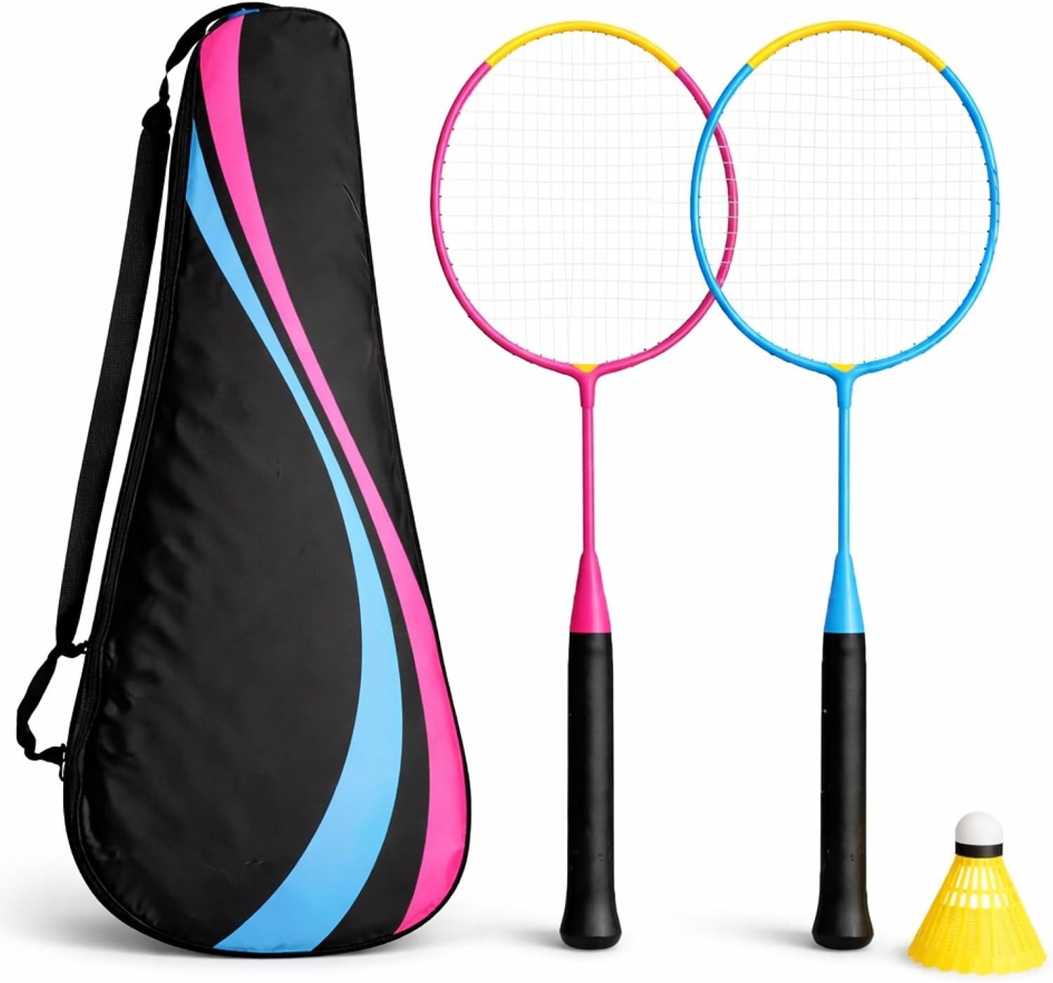 Outdoorn Badmintonschläger Badminton Set mit Tragetasche – 2 Federballschläger & Badmintonball