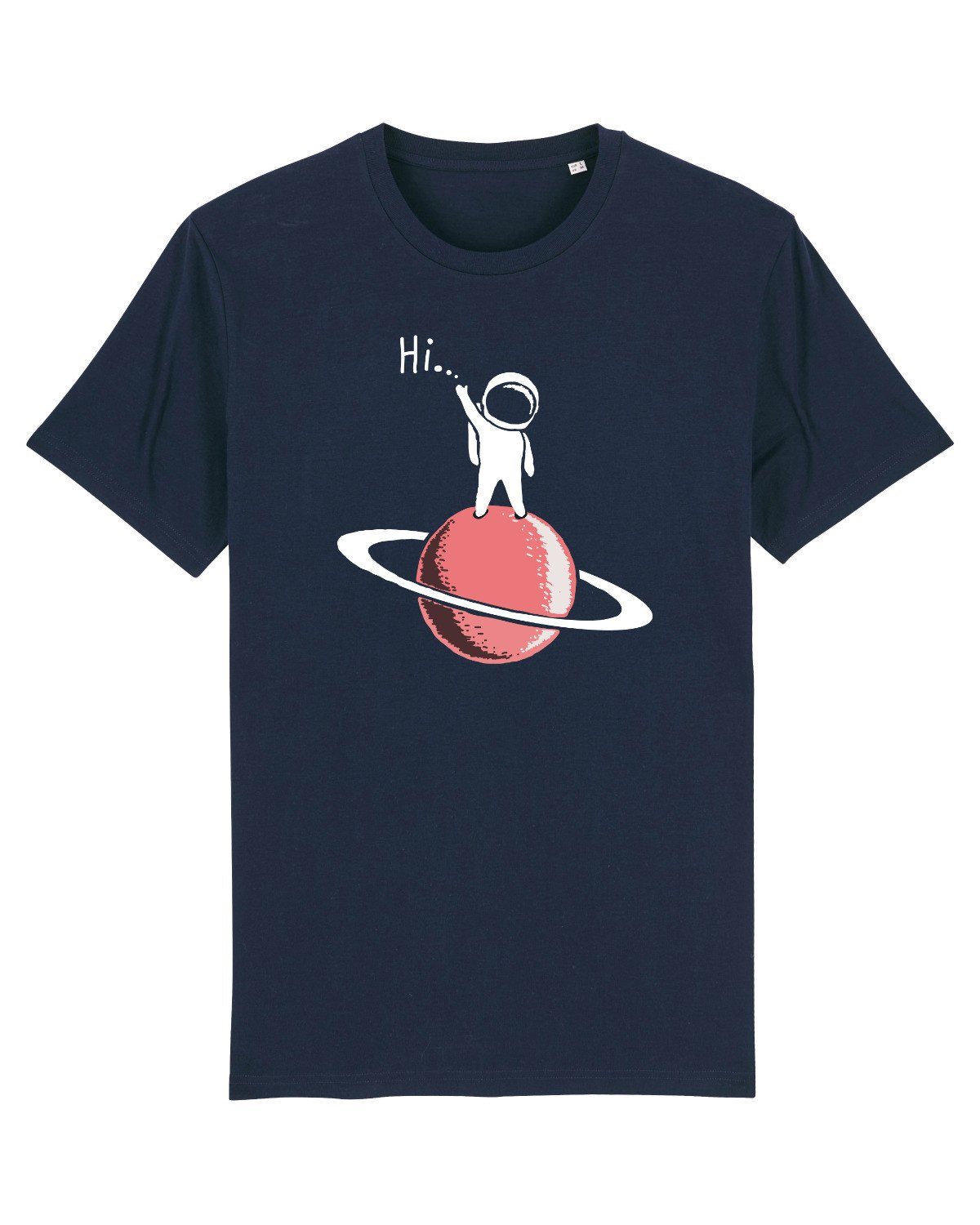 (1-tlg) Hi Apparel schwarz Astronaut says Print-Shirt wat?