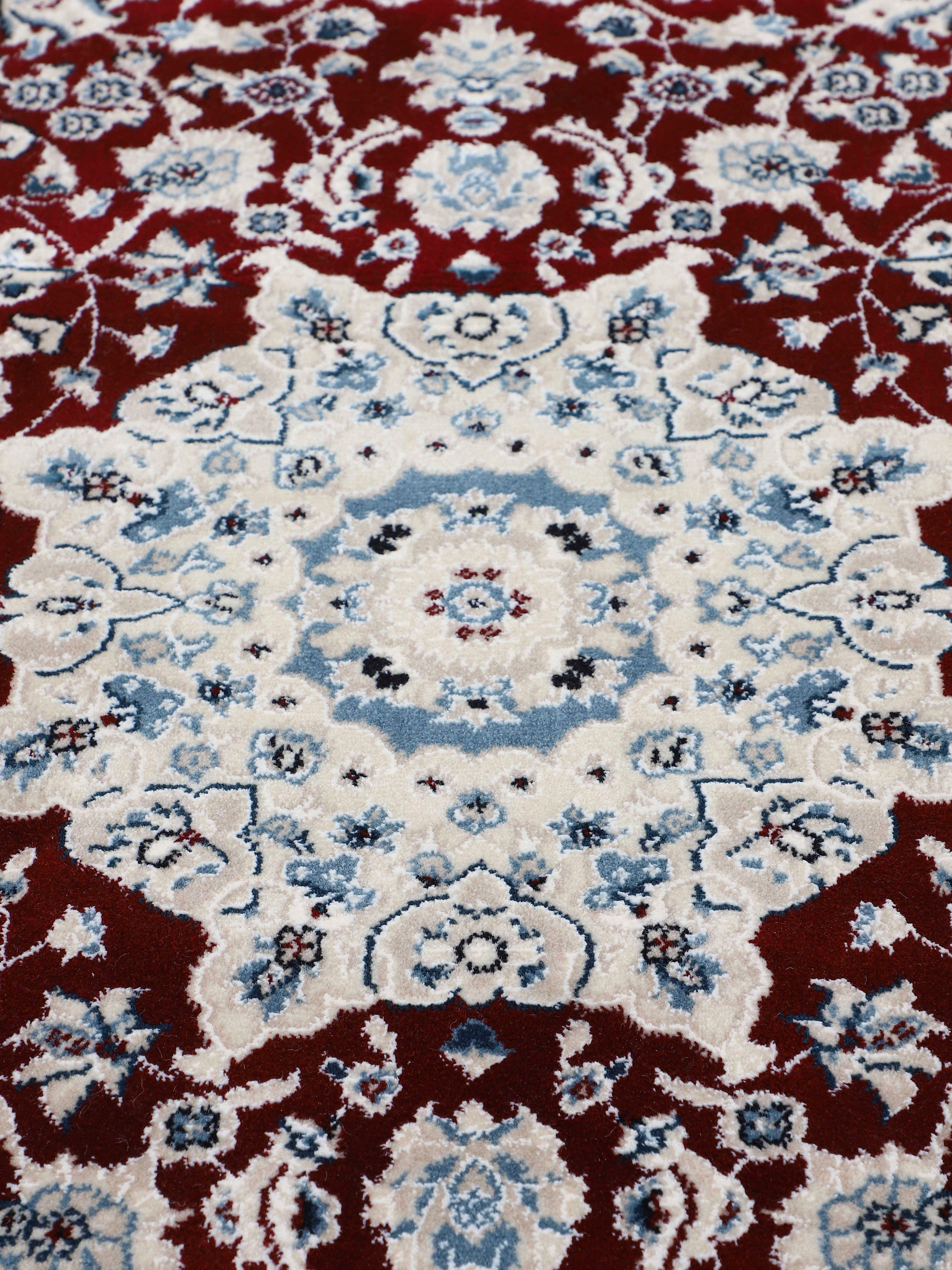 Teppich Nain Diane, carpetfine, 8 mm, Orient Look Kurzflorteppich, Höhe: rot rund