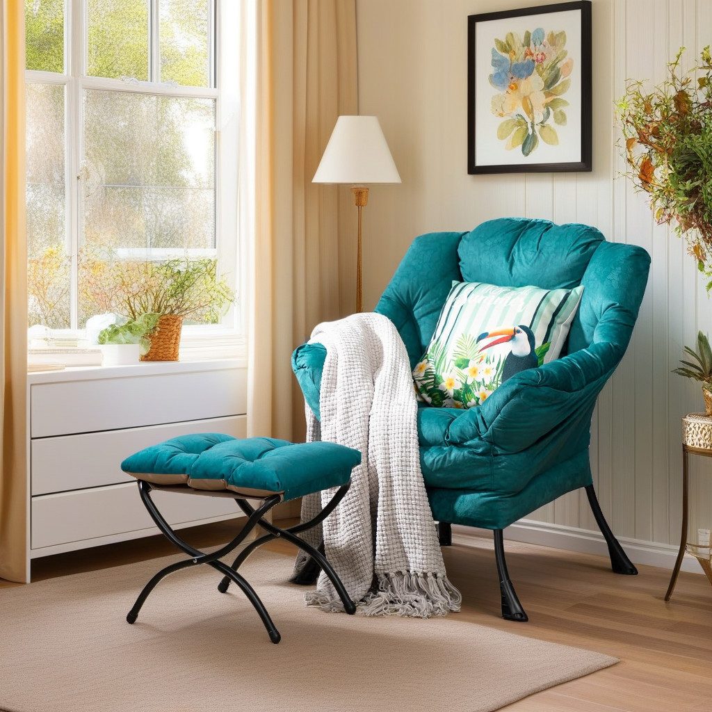 HollyHOME Relaxsessel Armlehnensessel, Ohrensessel mit Hocker (2er-Set, bes günstig online kaufen