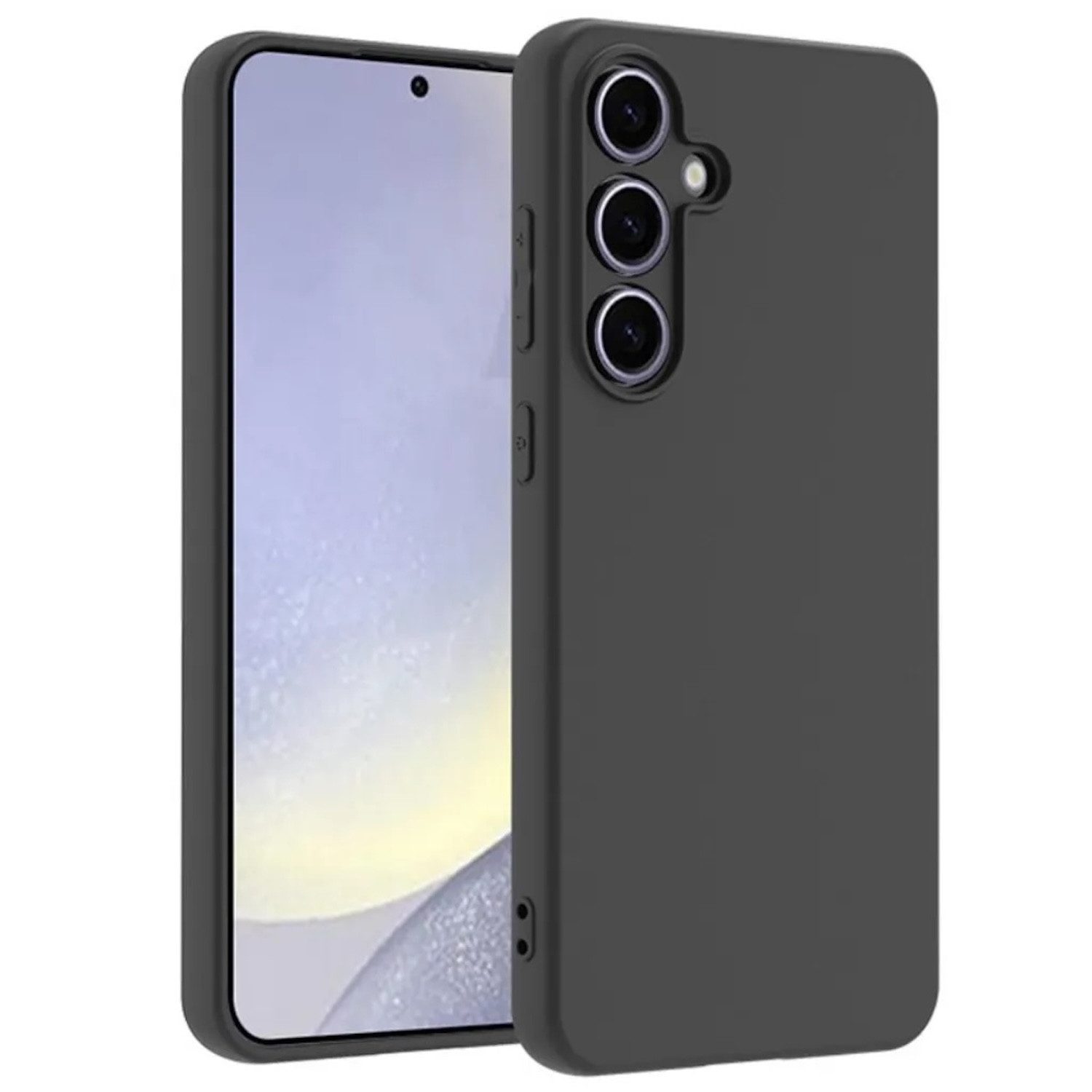 Wigento Handyhülle Für Samsung Galaxy S24 FE 5G Silikon TPU Schutz Hülle Flexibel Schwarz, Stilvolle TPU Hülle, präzise Aussparungen, schützend