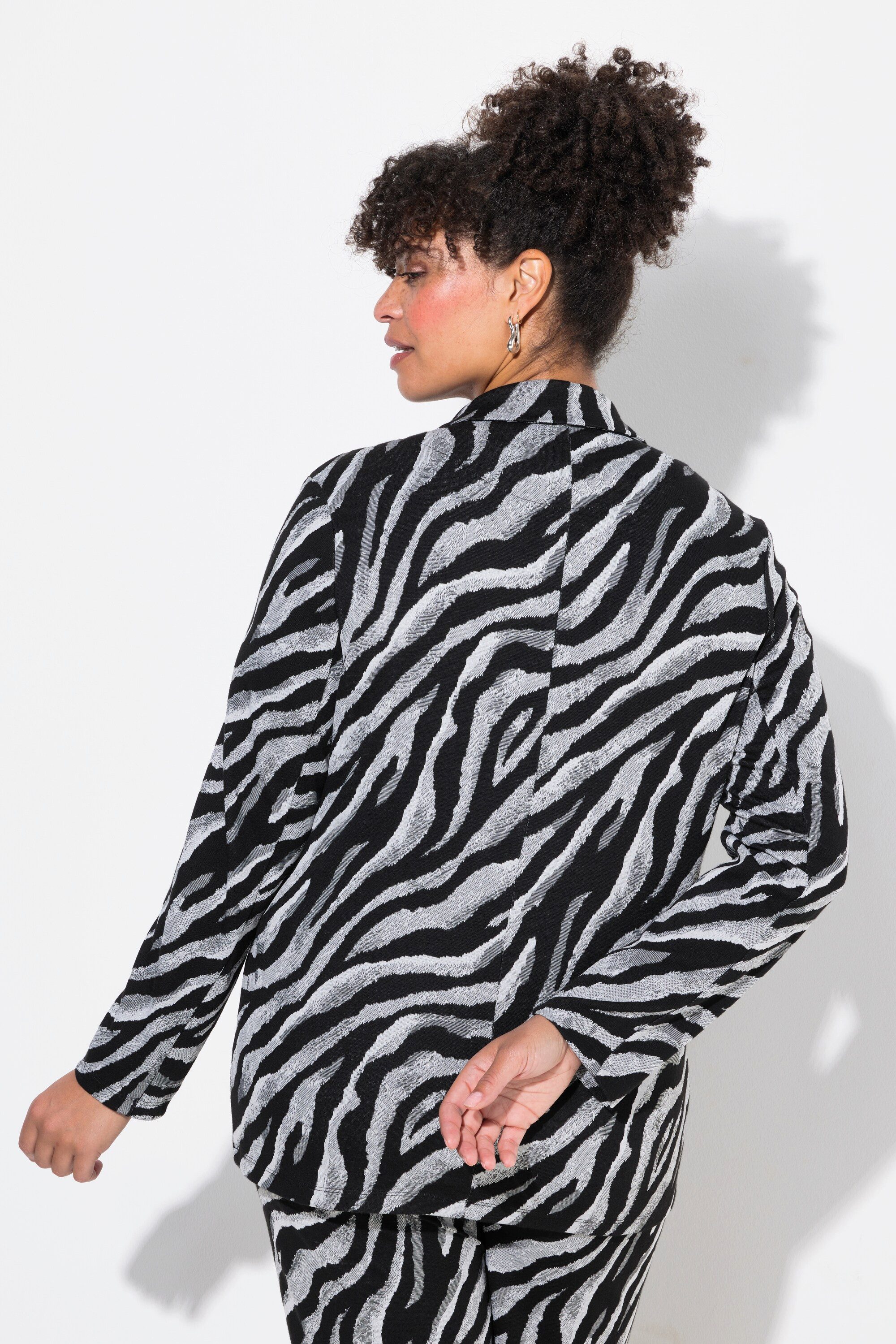 MIAMODA Blusenblazer Blazer schmale Form Zebramuster
