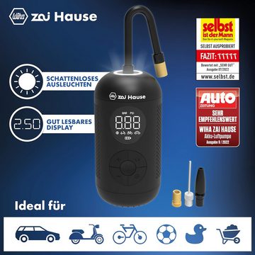 Wiha Akku-Luftpumpe zai Hause (45255), elektrisch mit Akku 3,7 V, inkl. Adaptern für Motorrad, Ball, Rad, KFZ