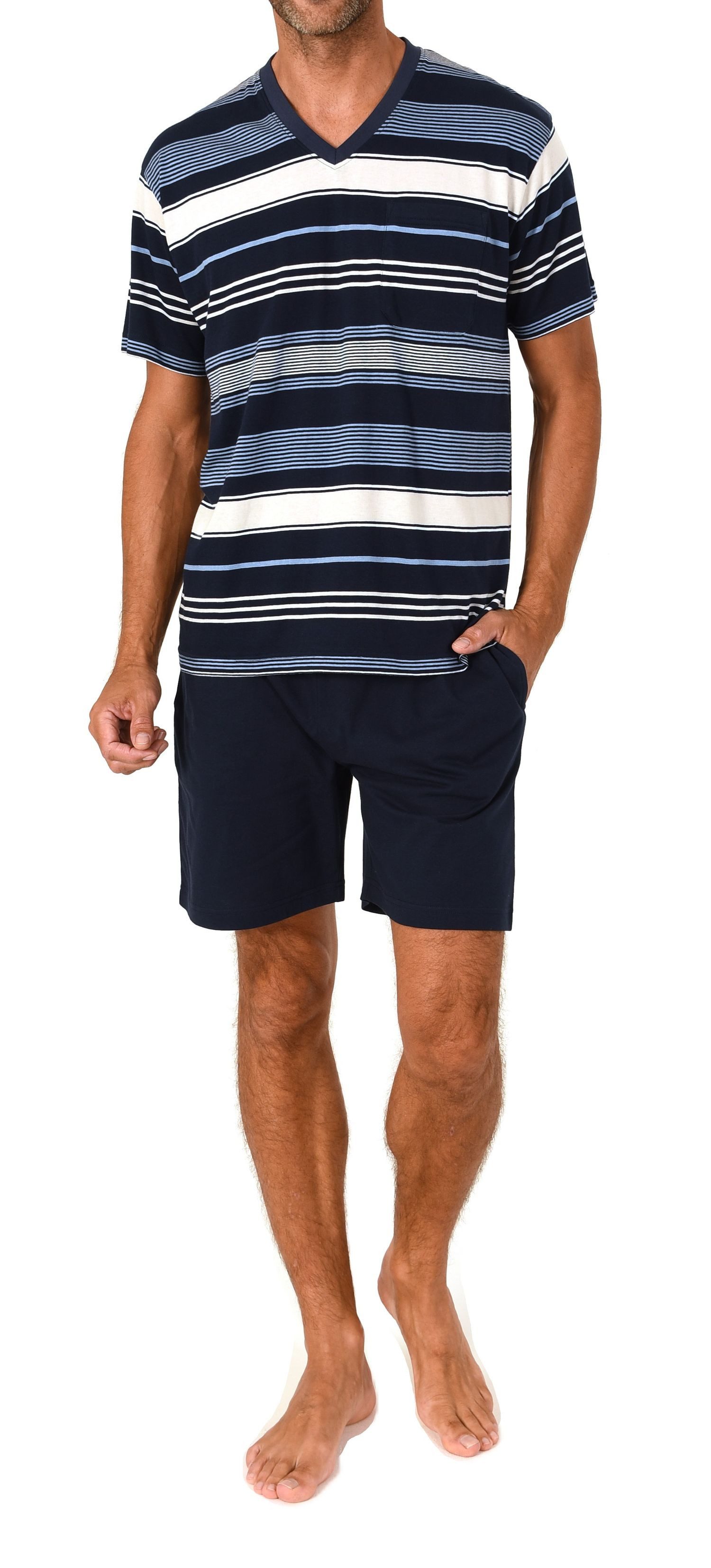 Normann Pyjama Normann Herren Pyjama kurzarm Shorty V-Hals - auch in Übergrößen – Bild 2 von 5