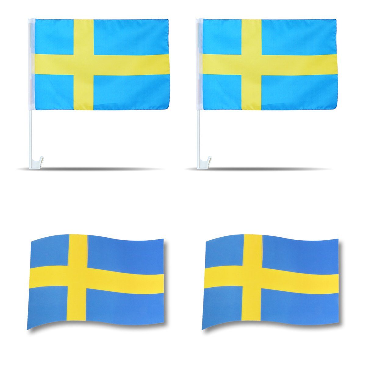 Sonia Originelli Fahne Fanpaket "Schweden" Sweden 3D Fußball Flaggen Magnete: Magnet 3D-Effekt Fahren