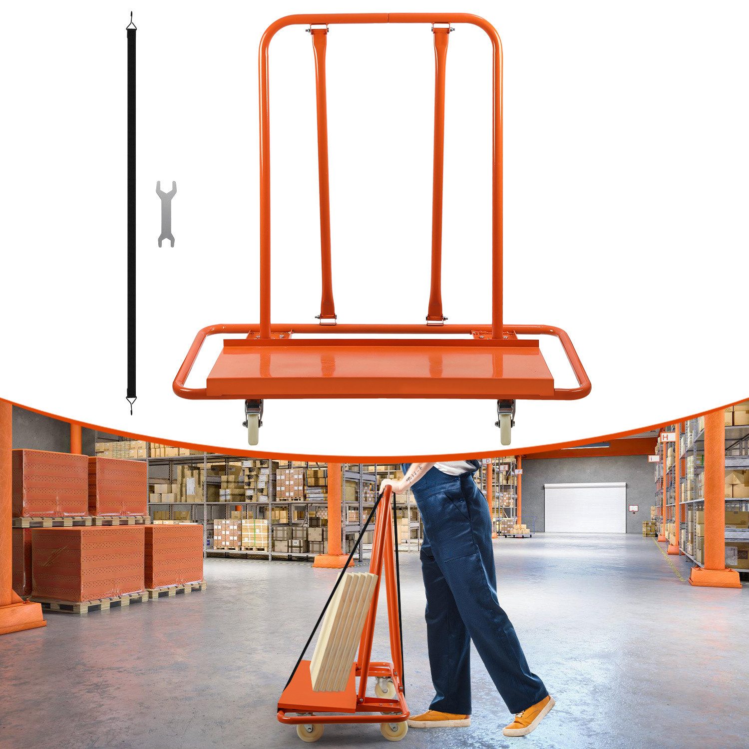 Clanmacy Transportwagen Transportwagen Plattenwagen Plattenkarren bis 1000KG Transportwagen, (1-St)