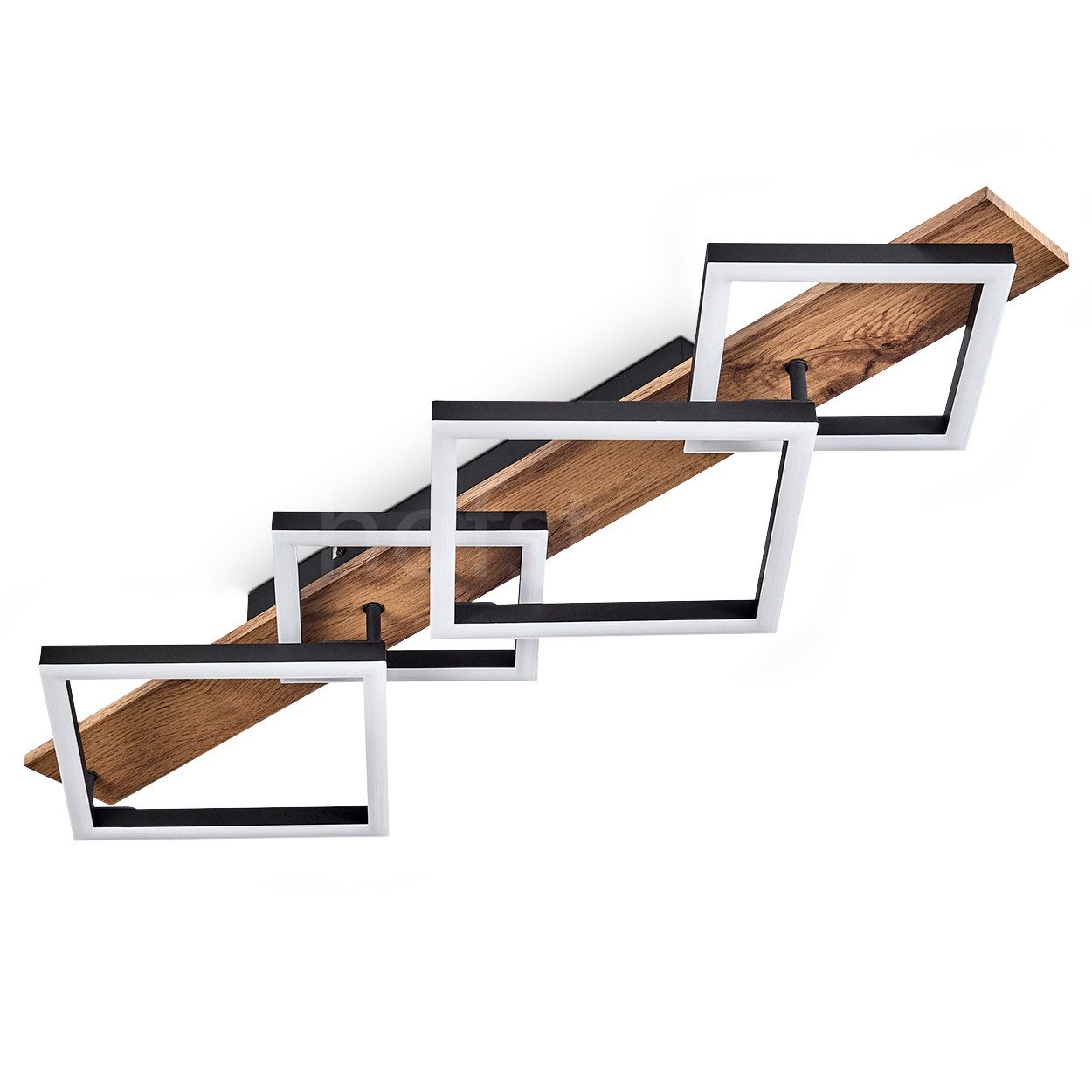 hofstein Deckenleuchte Deckenlampe aus Metall/MDF/Kunststoff in Schwarz/Hol günstig online kaufen