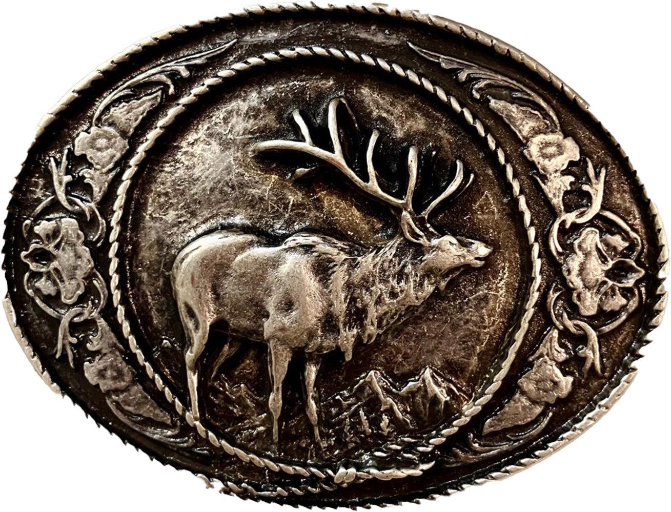 Pezzo D'oro Gürtelschnalle Koppelschließe "Silberhirsch" Gürtelschnall 4cm günstig online kaufen