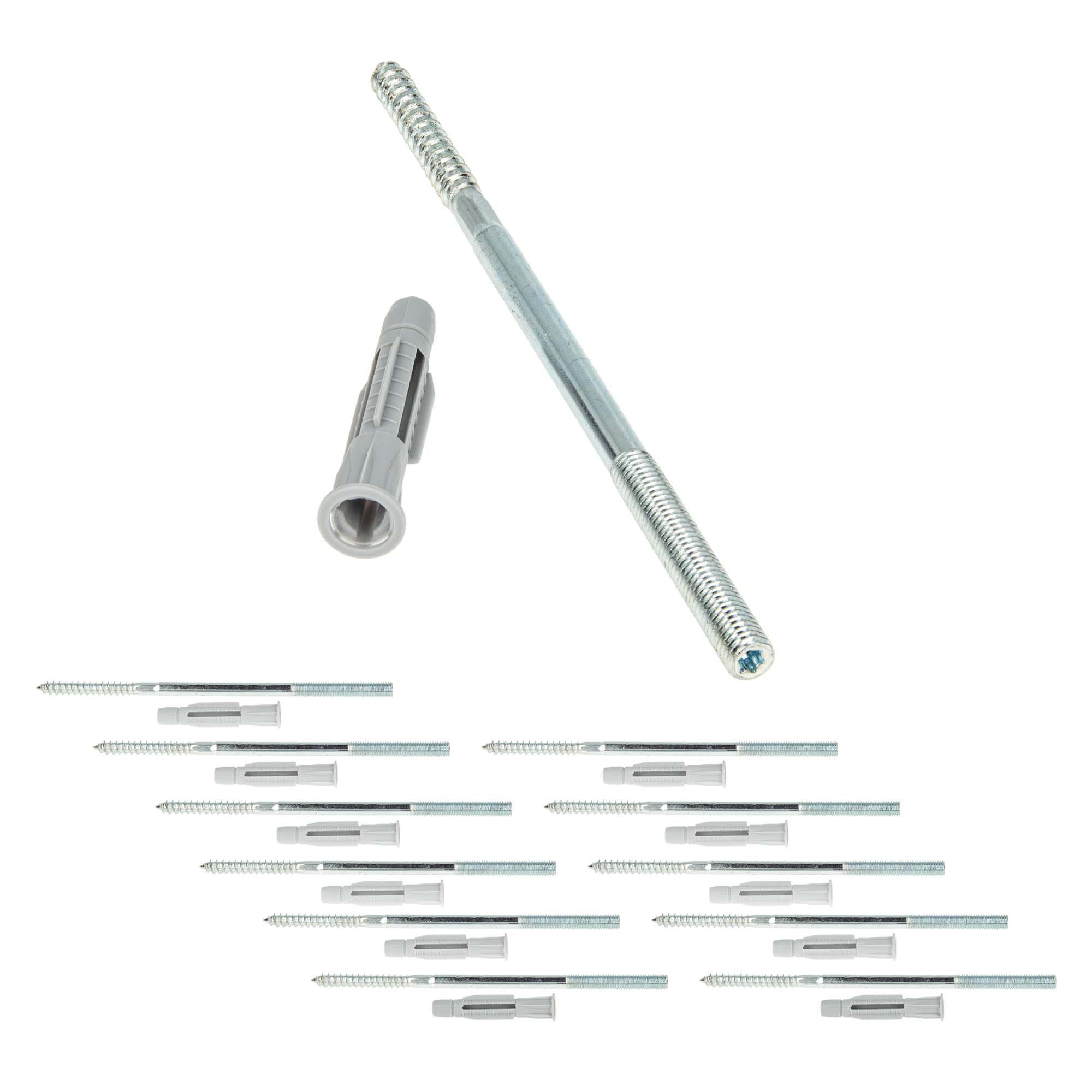 tecuro Stockschraube Stockschraube M8 / M10 - Stahl verzinkt, mit Universal Hohlraumdübel