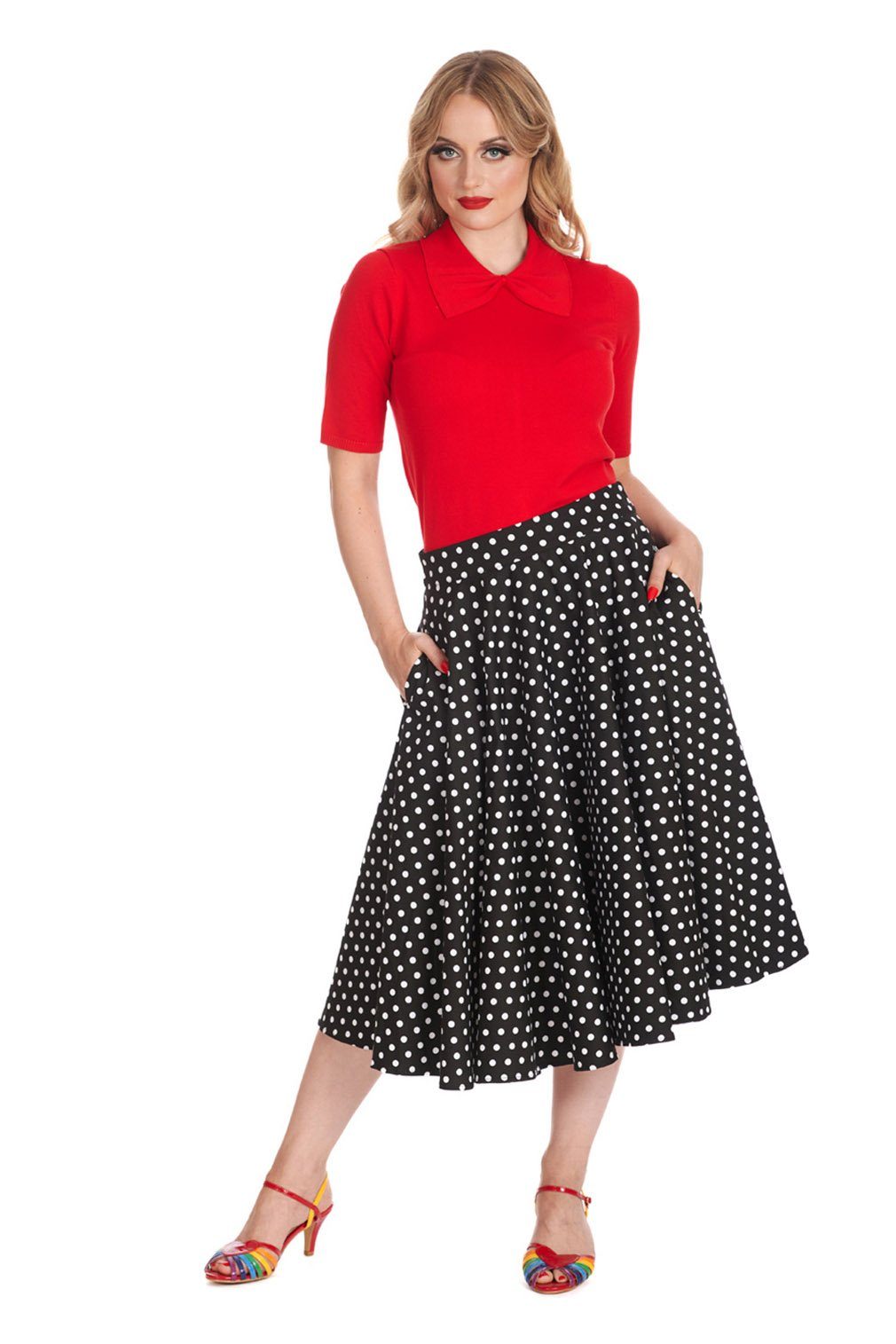 Banned A-Linien-Rock Polka Dot Days Schwarz günstig online kaufen
