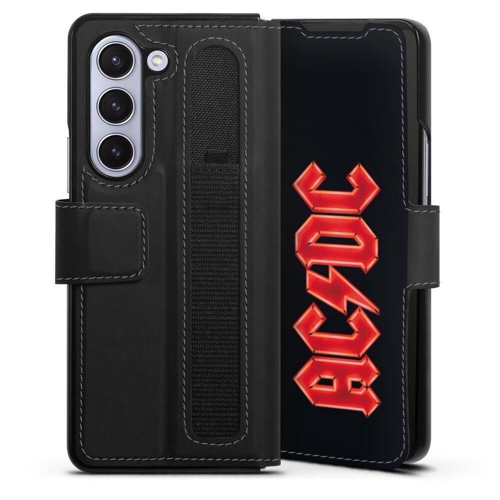 DeinDesign Handyhülle ACDC Logo Large, Samsung Galaxy Z Fold 5 Hülle Handy Flip Case Wallet Cover