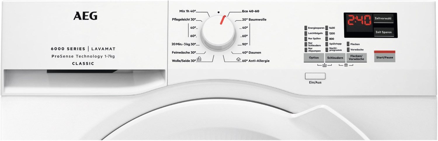 AEG Waschmaschine L6FBC41478, 7.0 kg, 1400 U/min, ÖKO LAVAMAT Waschmaschine Frontlader mit ProSense®- Mengenautomatik