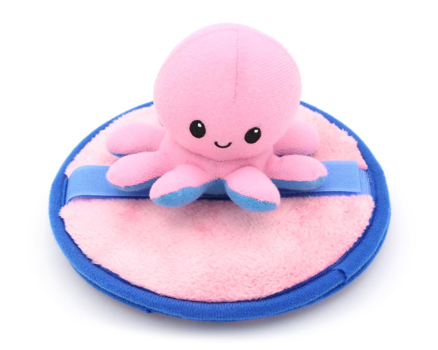 B Best Sporting Plüschfigur Klettballspiel mit Plüschtier - Oktopus Olivia - Rosa/Blau