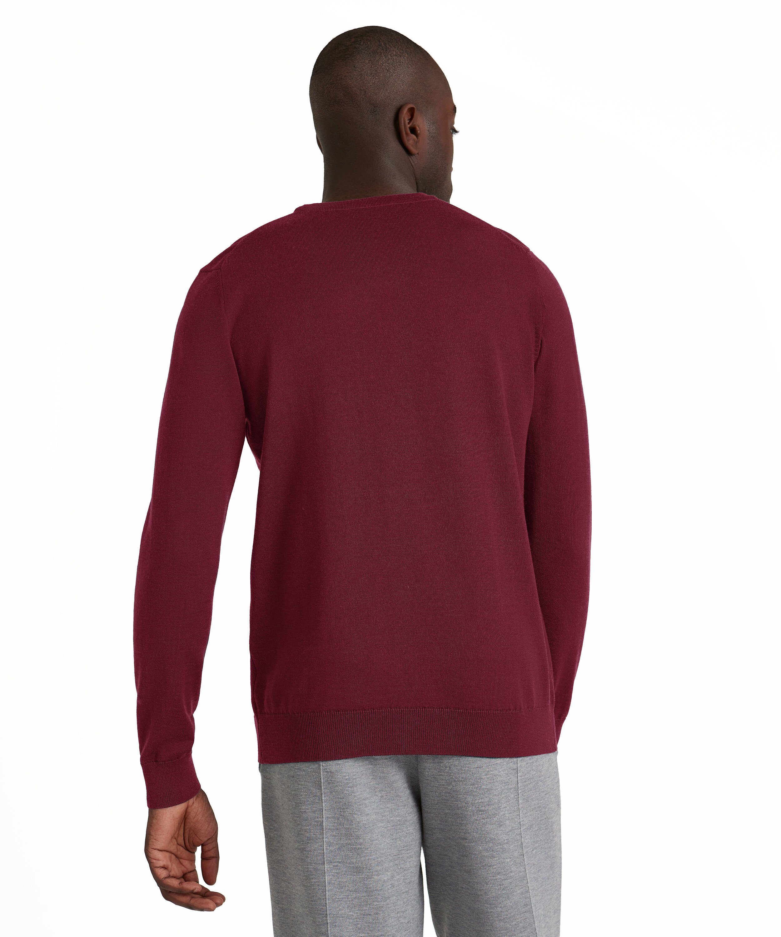 FALKE Strickpullover (1-tlg) aus extrafeiner reiner, Merinowolle wine (8010)