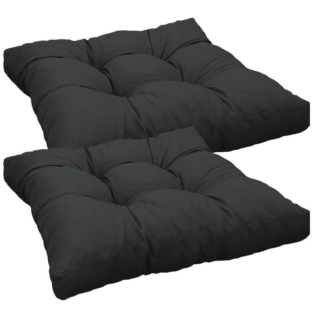 NYVI Sitzkissen Loungekissen SmartLounge - 2x Sitzkissen 80x80 cm, Auflagen für Rattan Gartenmöbel, Indoor & Outdoor, Wasserabweisend
