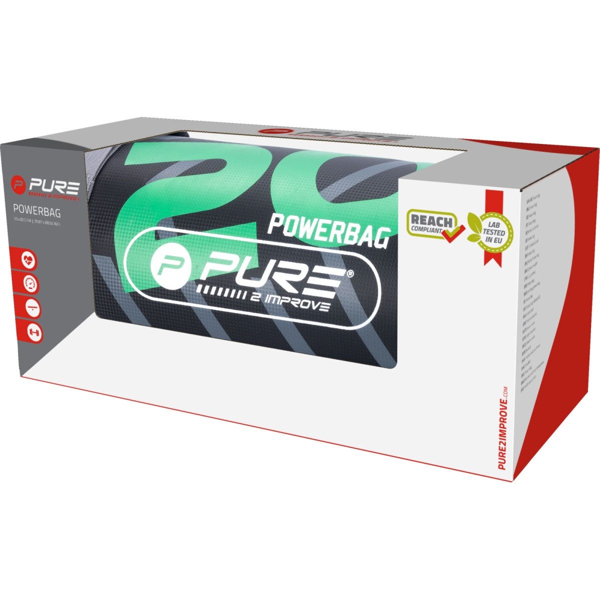 Pure 2 Improve Trainingshilfe Fitness Powerbag 20,0kg - schwarz/grün