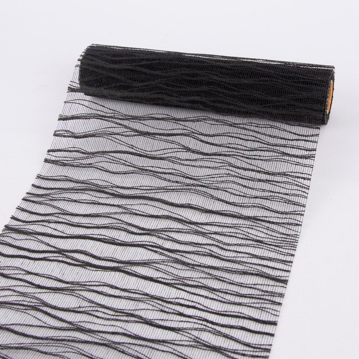 SCHÖNER LEBEN. Tischläufer Deko Tischband Wellenmuster einfarbig schwarz 26 günstig online kaufen