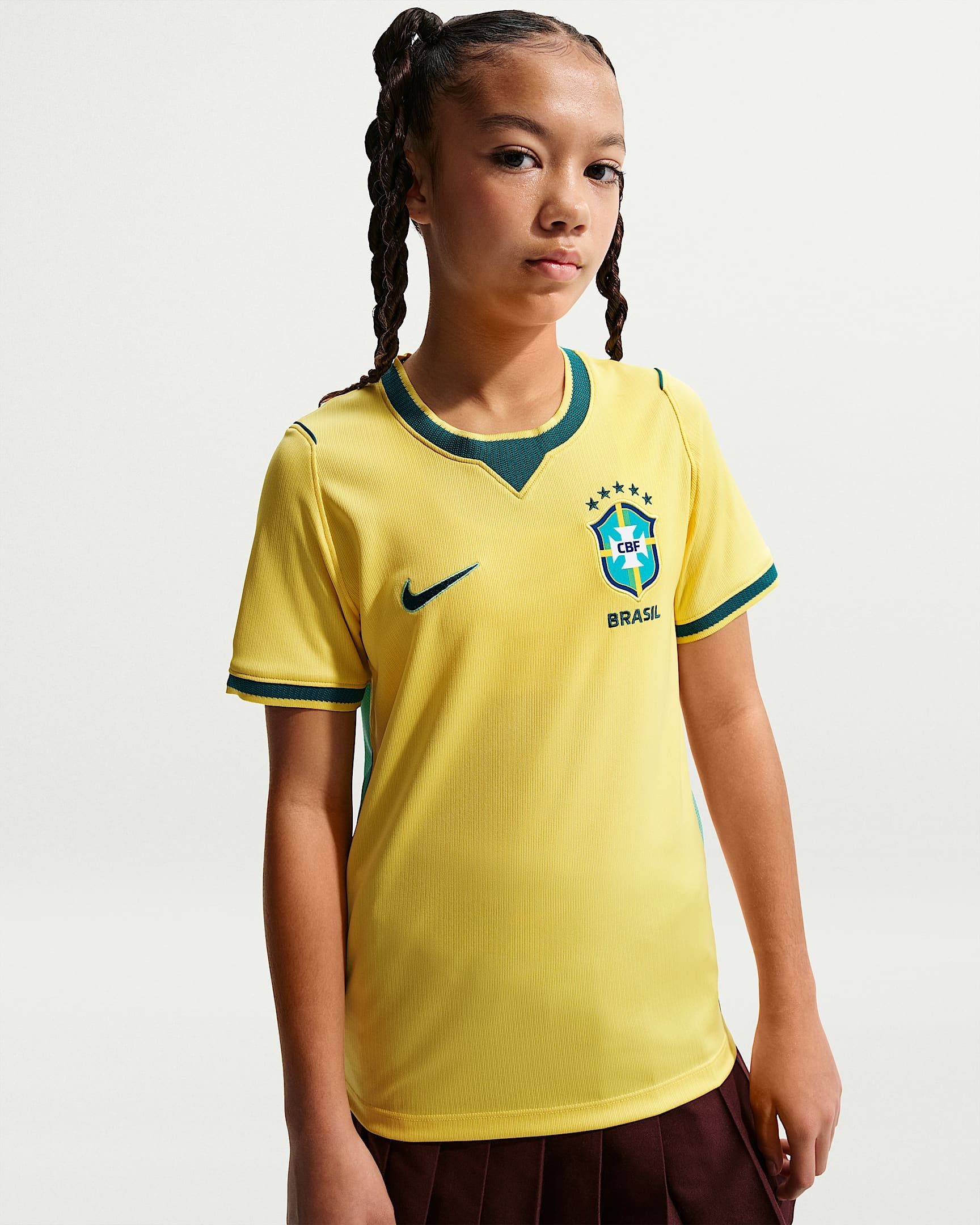 Nike Fußballtrikot Brasilien 2026 Heimtrikot – Stadion‑Replika für Kinder mit Dri-FIT Technologie, leichtes Material