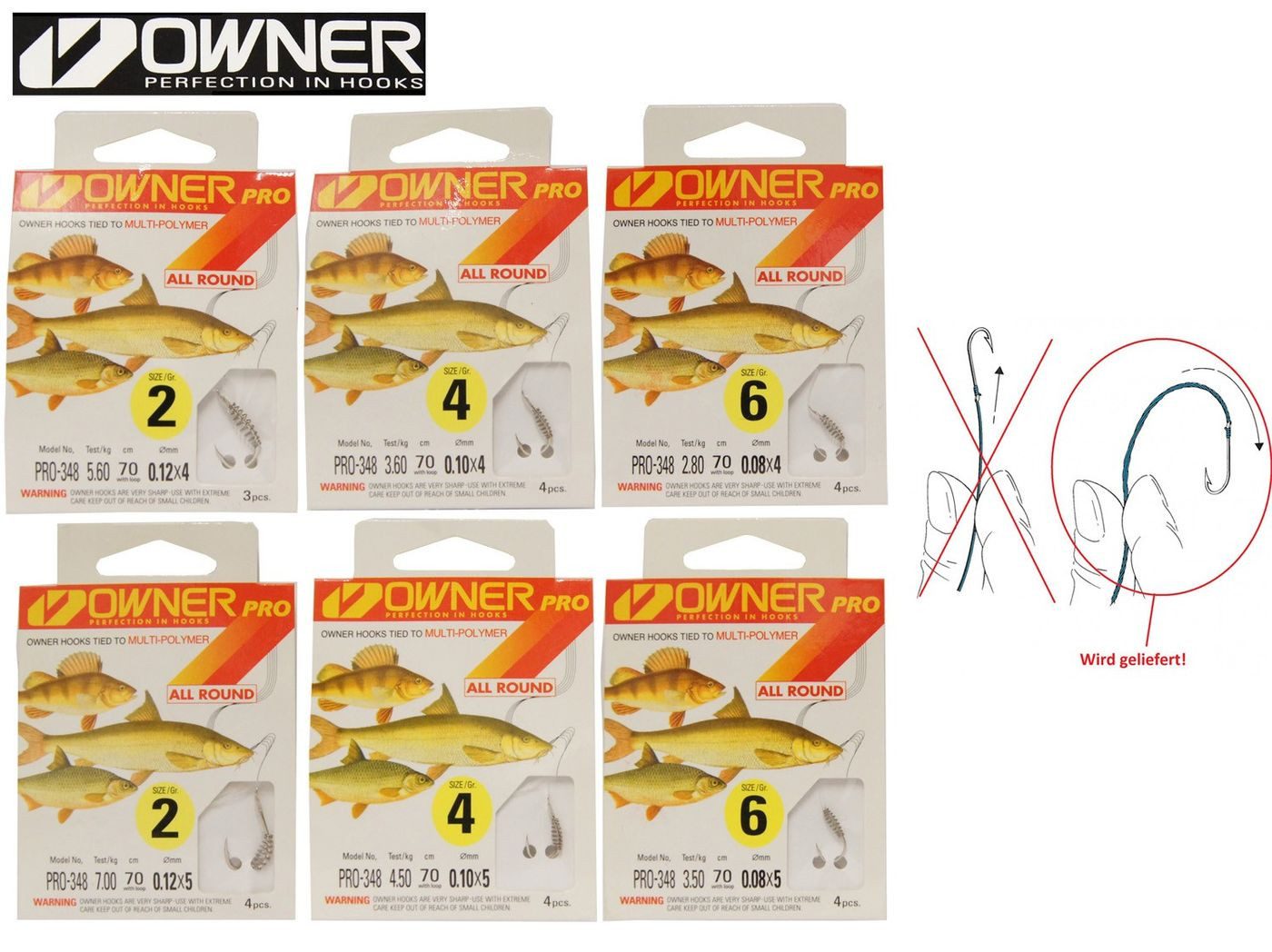 Owner Hooks Forellenhaken Owner Allroundhaken mit Teigspirale gebunden 70cm