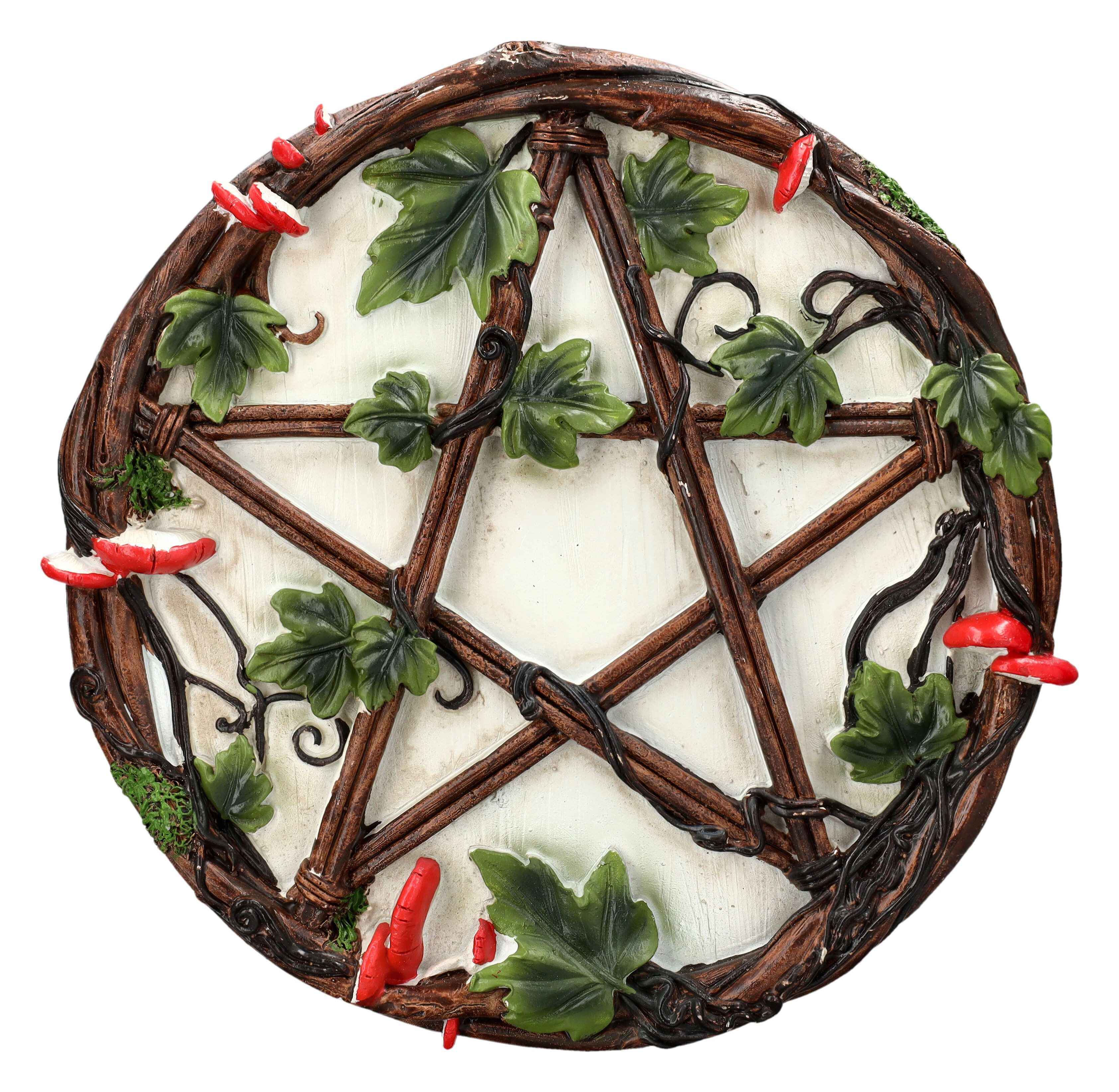 Wanddekoobjekt Wandrelief - Wald Pentagramm - Fantasy Wanddeko Gothic