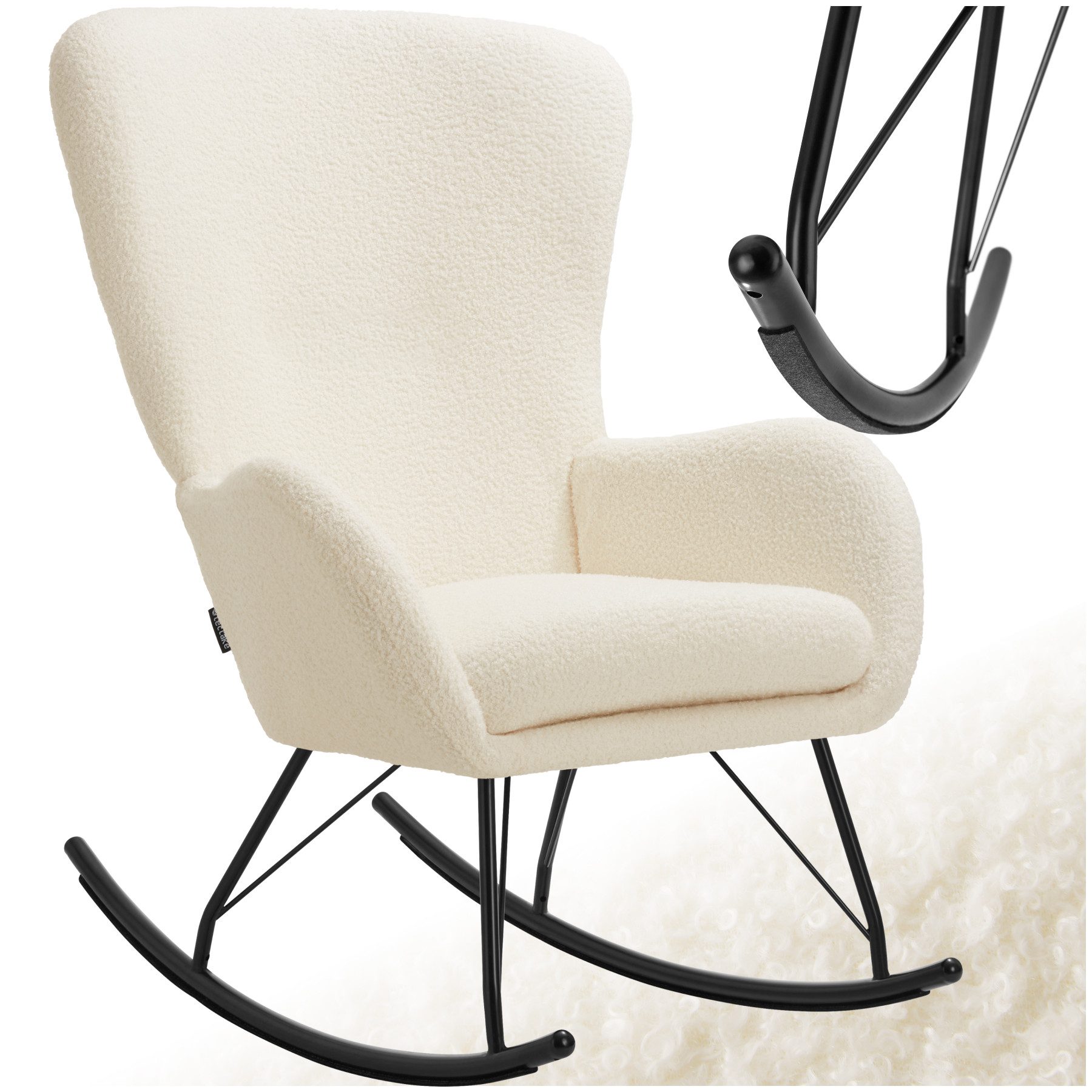 tectake Schaukelstuhl Relaxsessel Swing mit Stahlkufen günstig online kaufen