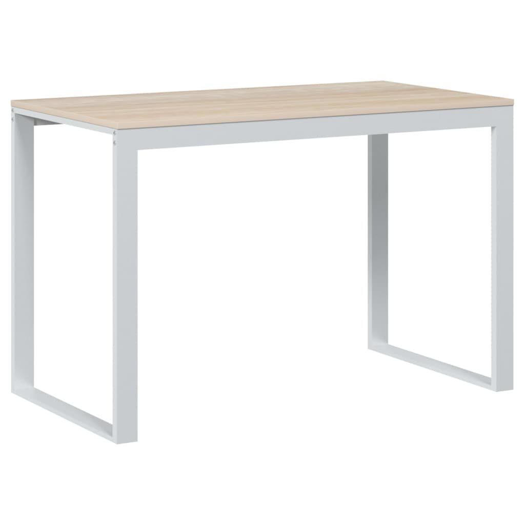 Computertisch und Schreibtisch Eiche-Optik Weiß furnicato Holzwerkstoff 110x60x73 cm