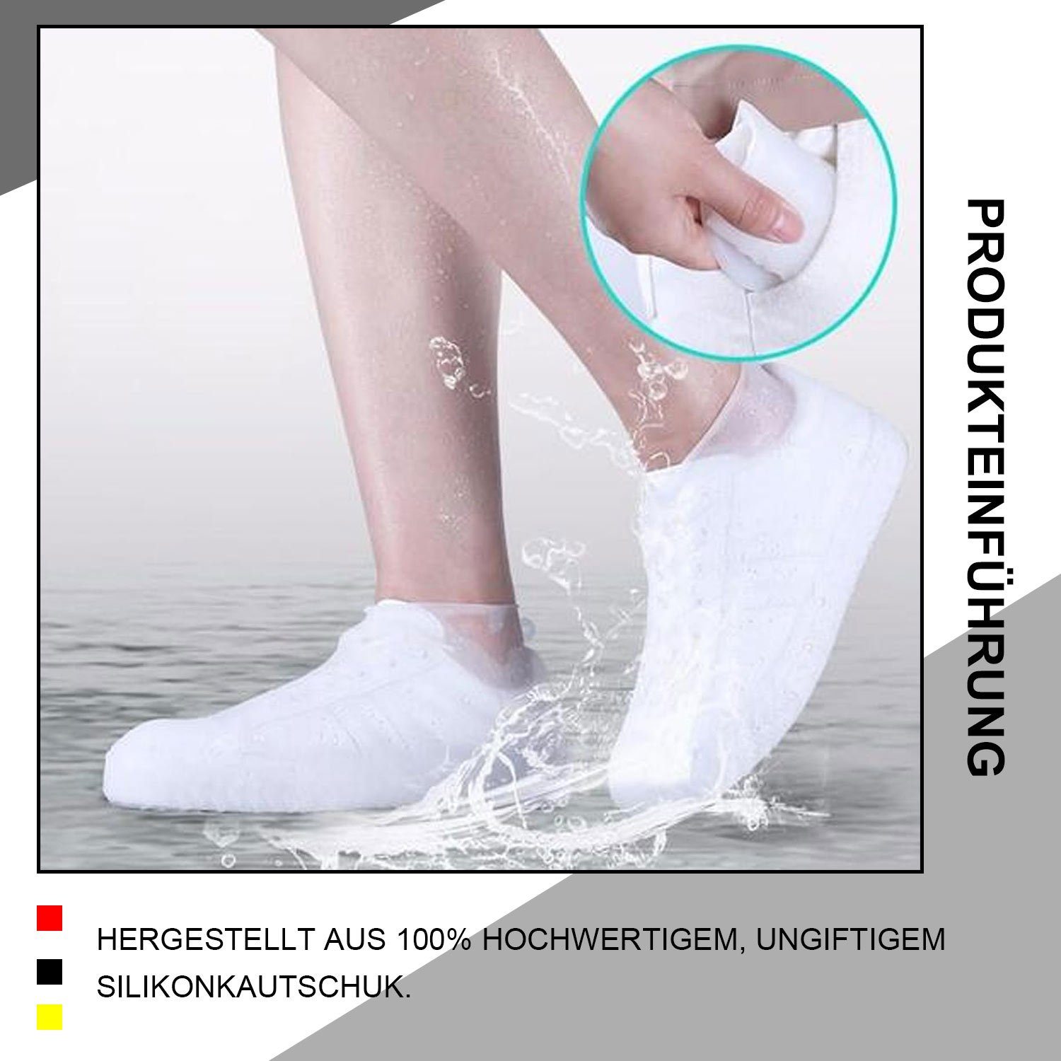 Unisex MAGICSHE Wasserdichte Weiß Silikon Schuhüberzieher Überschuhe
