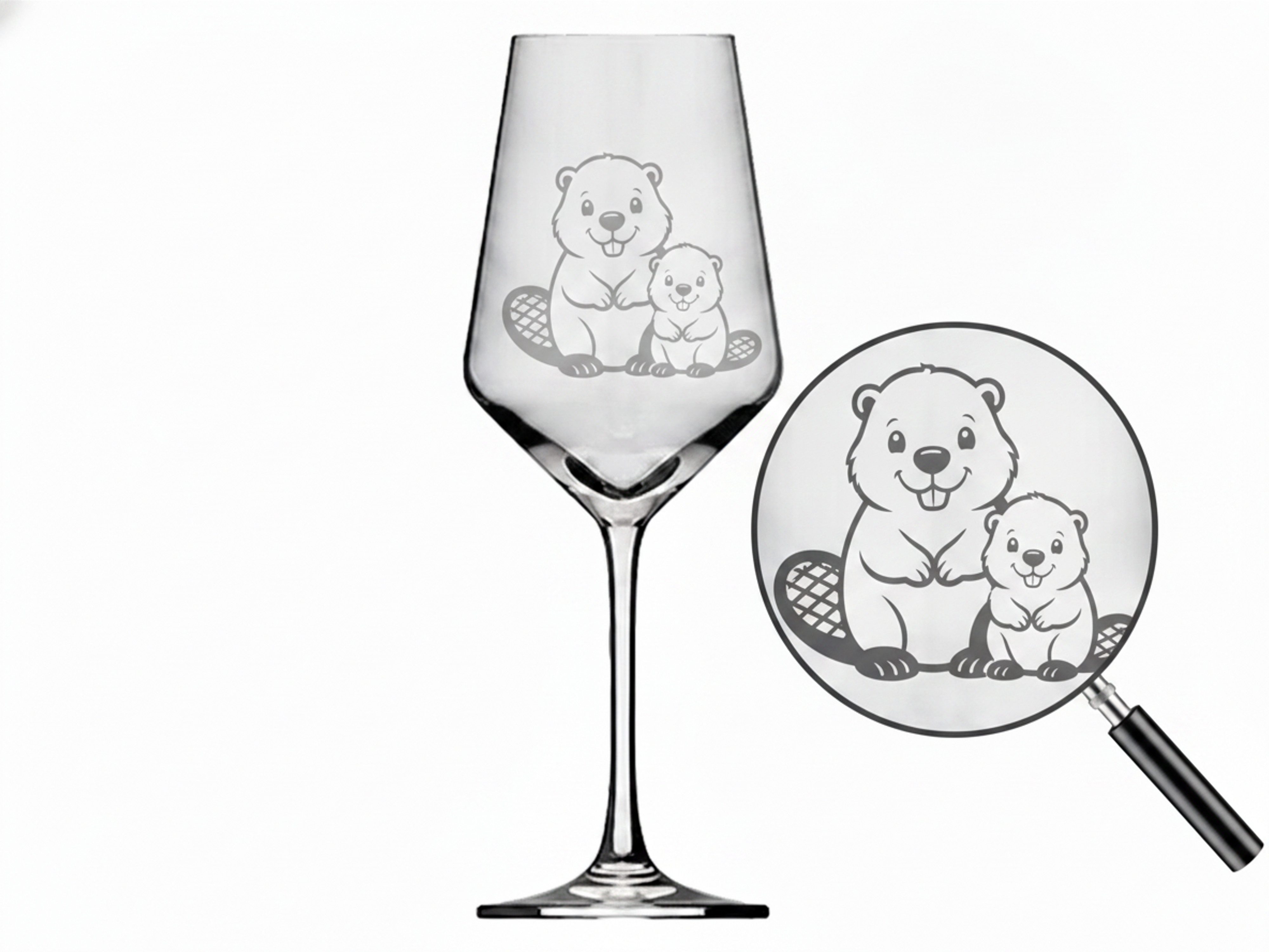 Valhalla Weinglas Valhalla Weinglas 350ml Biber Gravur spülmaschinenfest, 1-tlg., Glas, Atemberaubende Darstellung