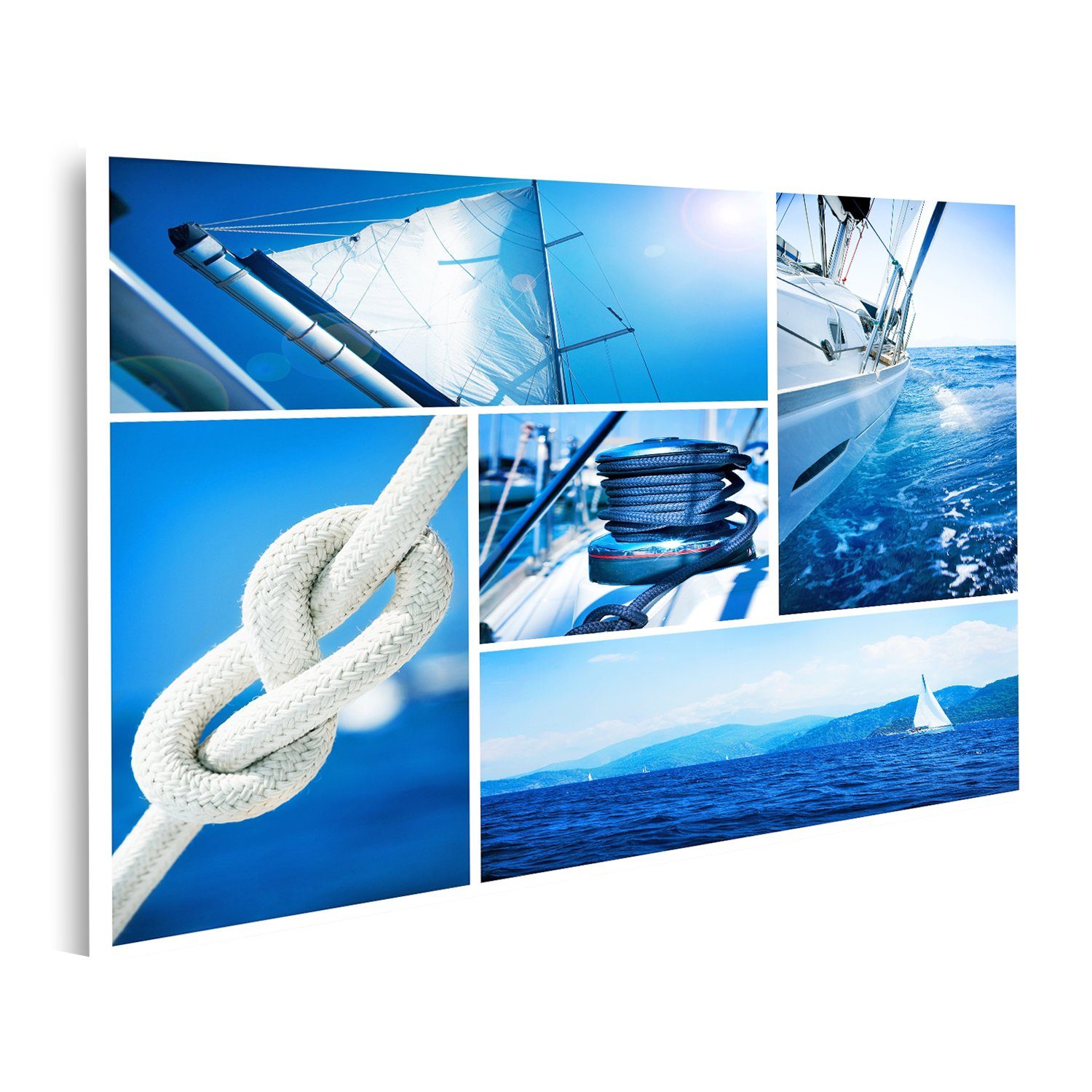 islandburner Leinwandbild Bild auf Leinwand Yacht Collage Segelboot Yachting Konzept Wandbild L