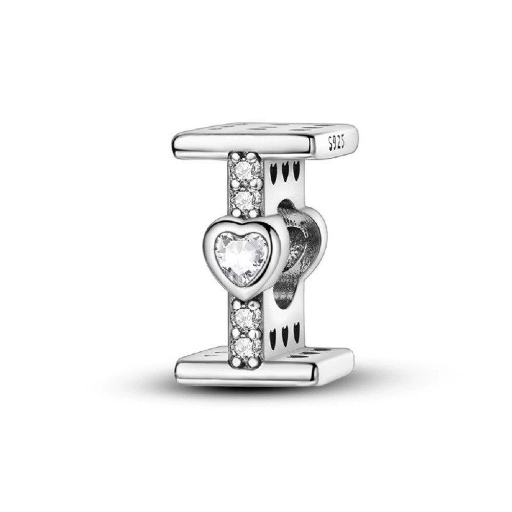 PANDACHARMS Charm Buchstabe Alphabet A-Z Block Buchstabe für Charm Armband, 925 Silber, Zirkonia – Bild 3 von 3