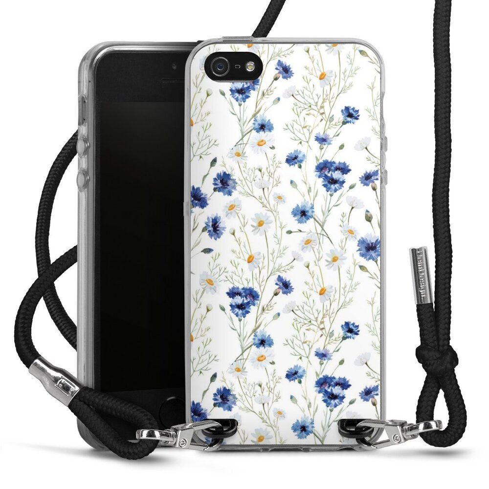 DeinDesign Handyhülle Muster Blume Blumen Flower Pattern 6, Apple iPhone 5 Handykette Hülle mit Band Case zum Umhängen