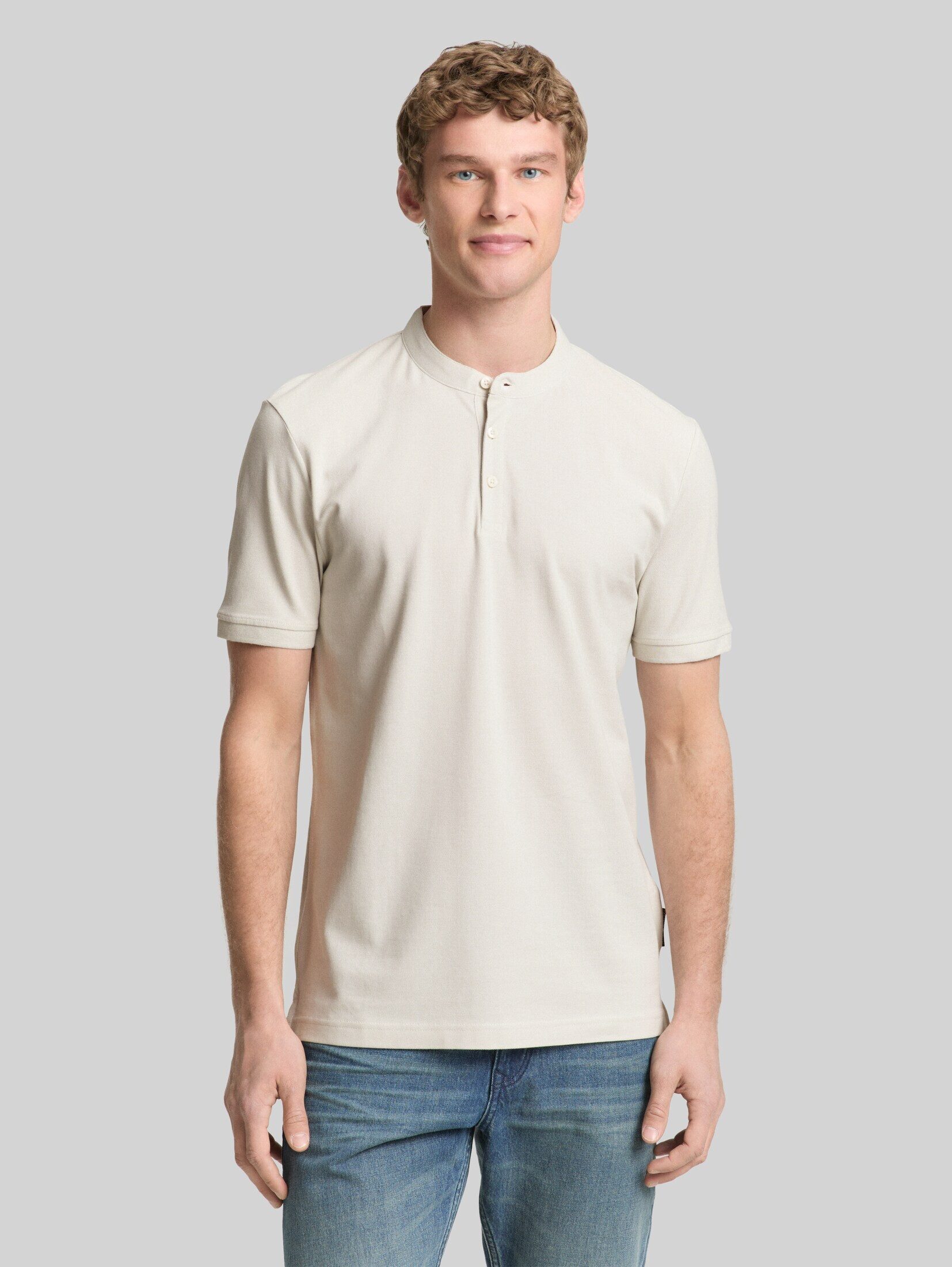 TOM TAILOR Denim Poloshirt Poloshirts Piqué Poloshirt mit Stehkragen