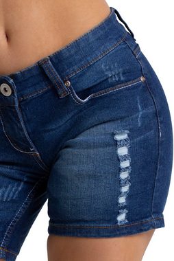 BlauerHafen Jeansbermudas Damen Jeans Shorts Destroyed Bermuda Stretch Boyfriend Hotpants