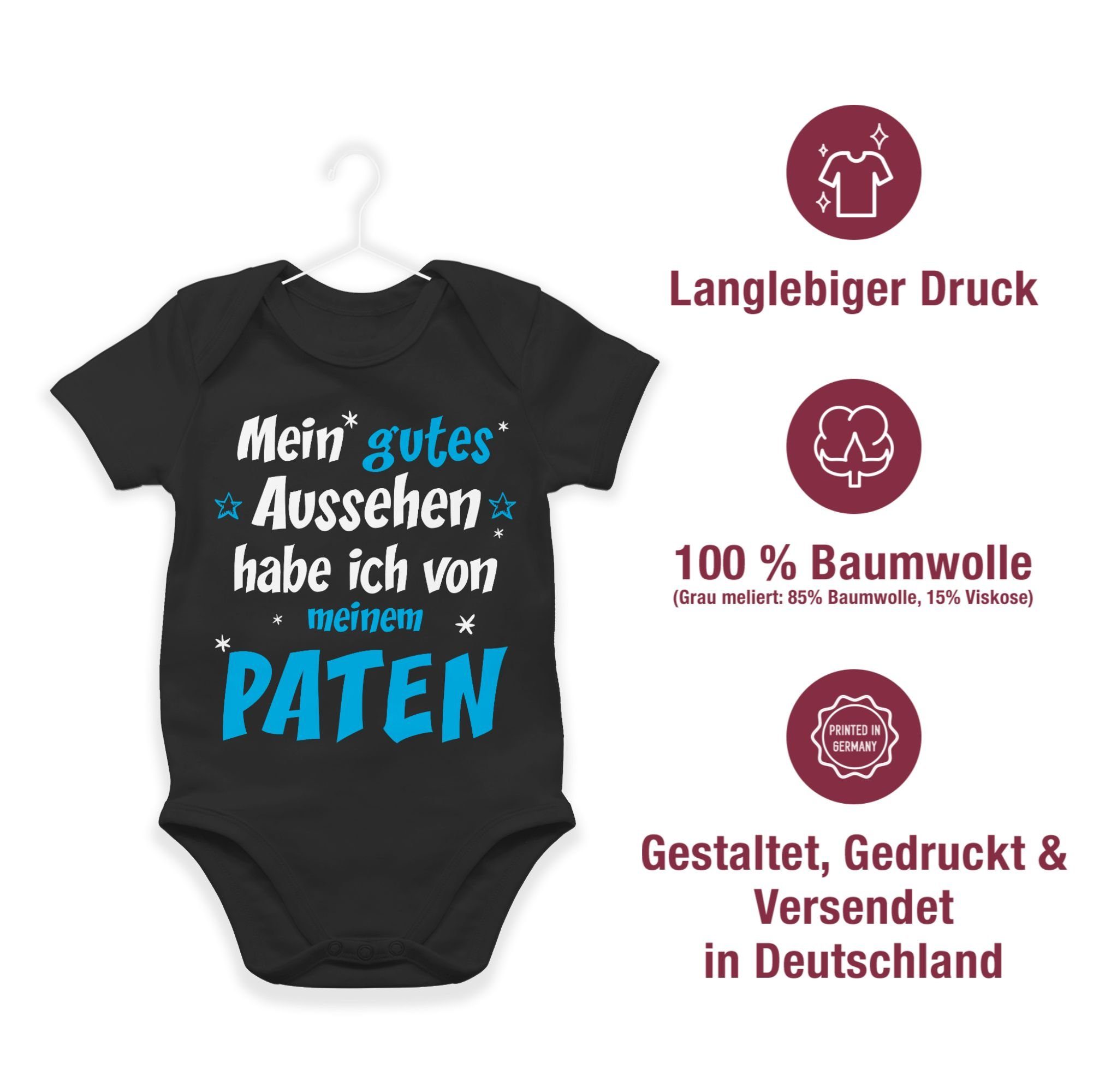 blau/weiß Paten - Gutes Schwarz Junge Patenonkel Shirtbody Baby Aussehen Shirtracer 1