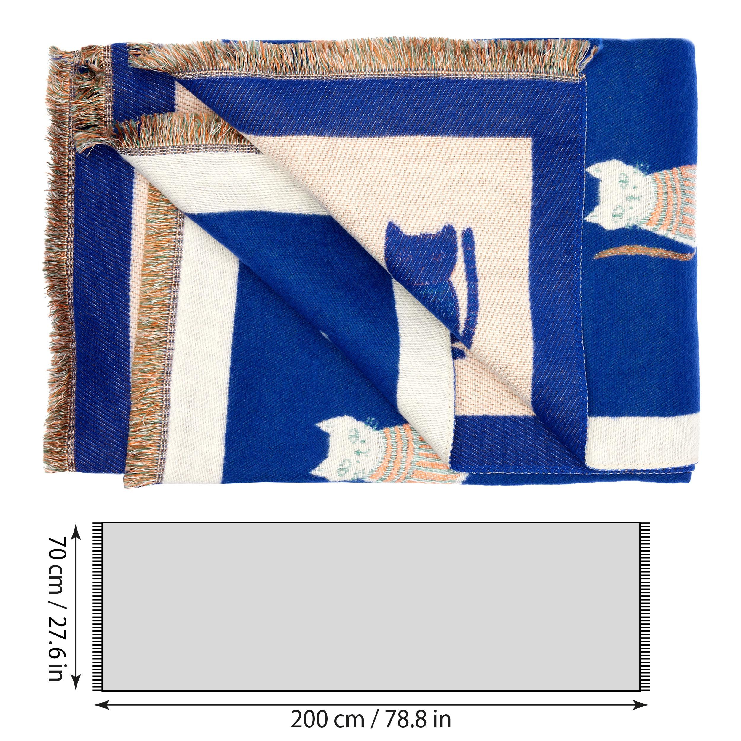 BRUBAKER Schal Cashmirillo Damen Schal mit Katzen Muster - 70 x 200 cm, (Herbstschal Winterschal, 1-St. Weiches Kaschmir-Gefühl), Warm, Kuschelig und Oversized  – Bild 5 von 5