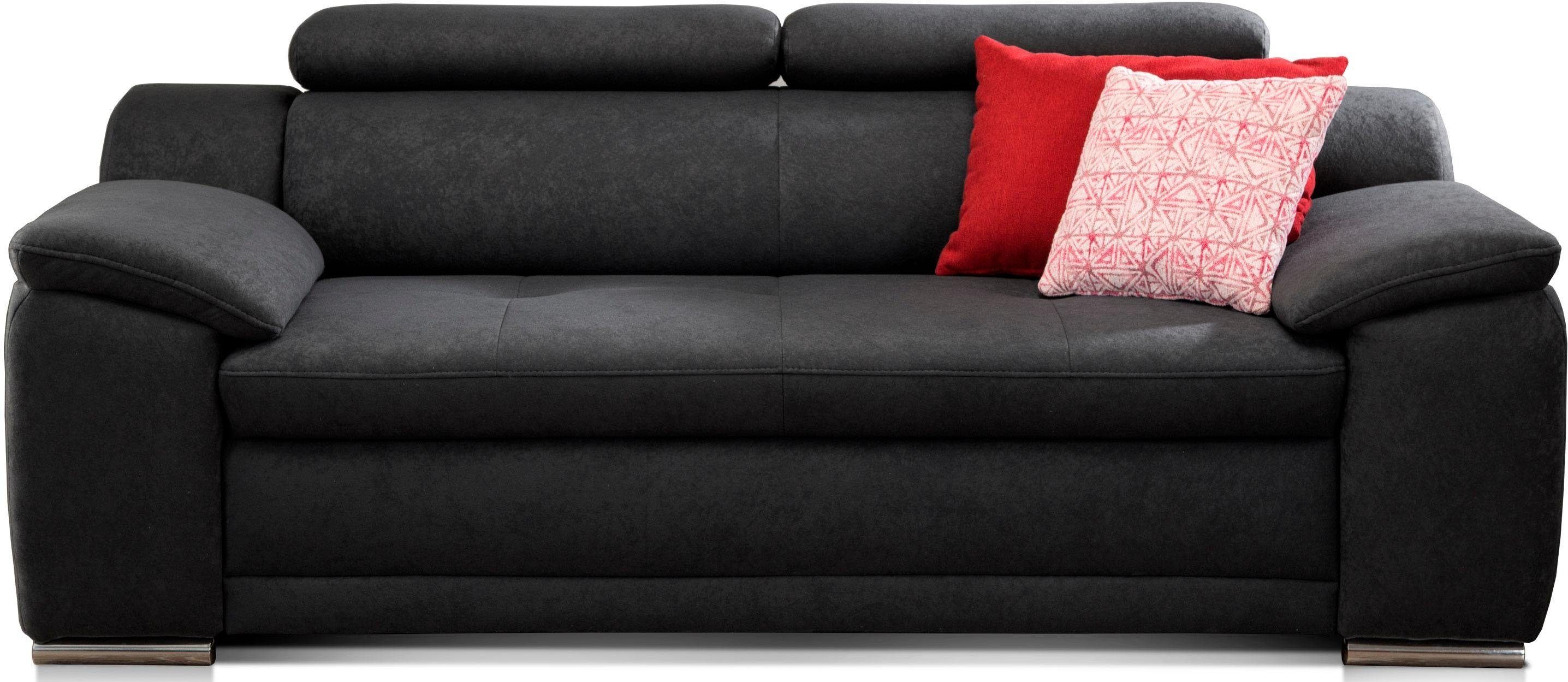 sit&more 2-Sitzer Andiamo, B: 180 cm, Kopfteilverstellung, komfortable Sitzhöhe 43 cm, Frei im Raum stellbar, hochwertige Verarbeitung, stilvolles Design