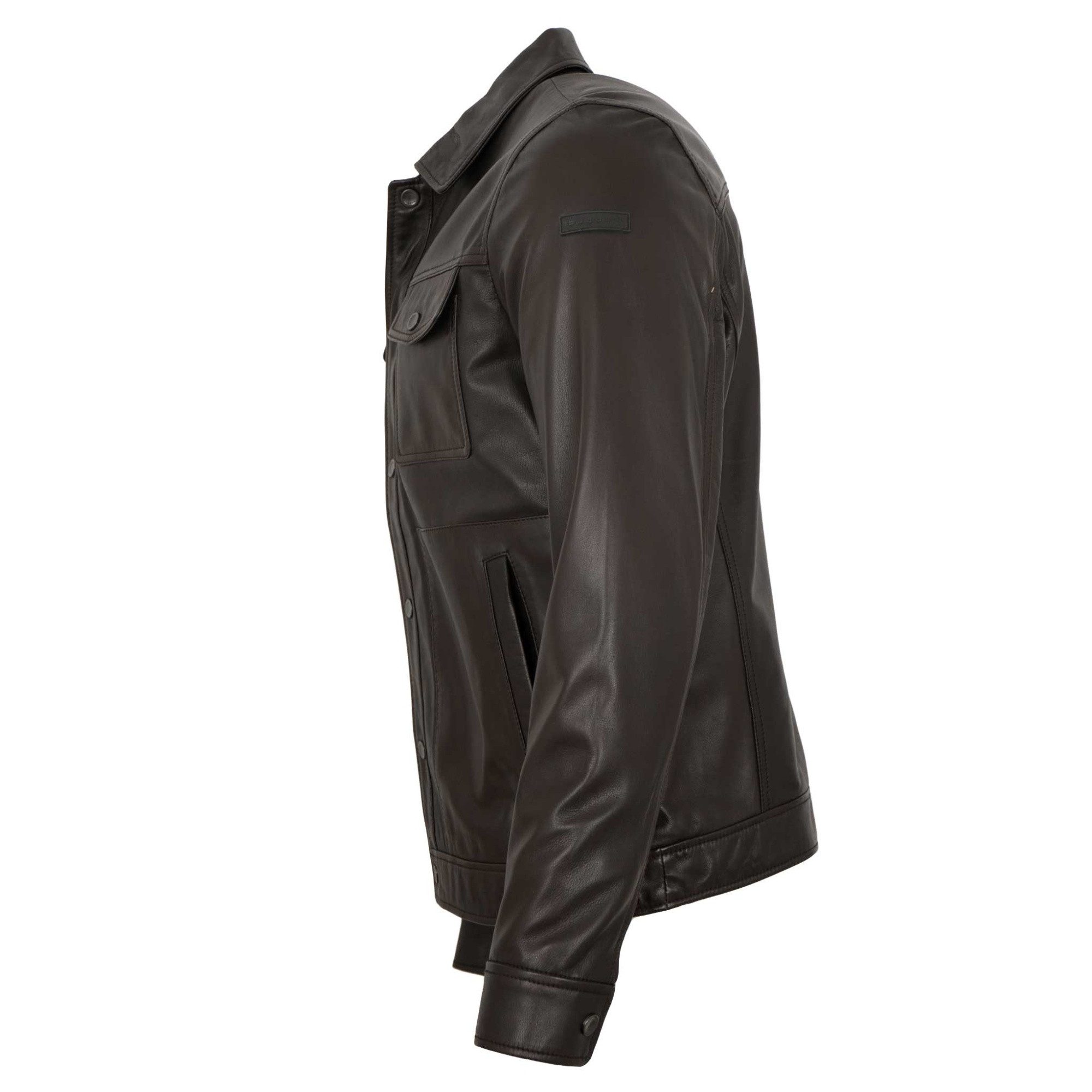 bugatti Lederjacke BGT 095 Bugatti - Herren Lederjacke Fieldjacket-Schnitt Lammnappa dunkelbraun