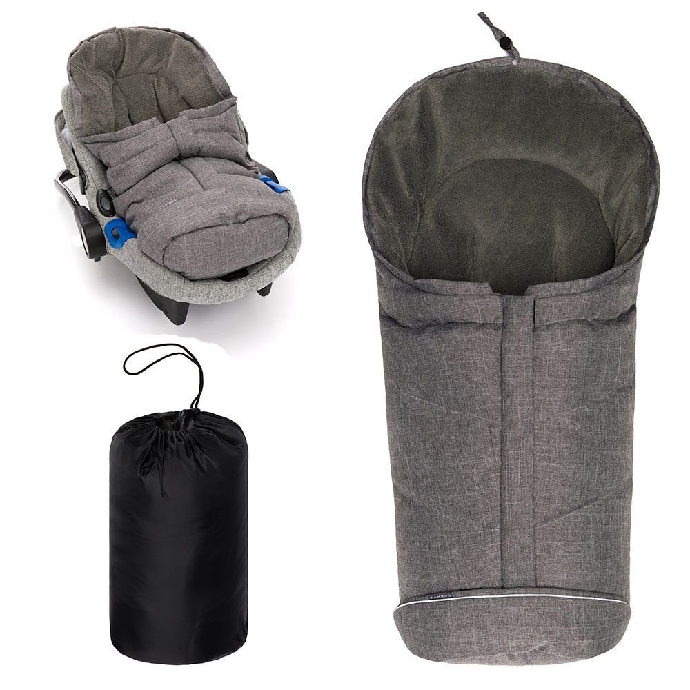 Zamboo Fußsack »Melange Hellgrau«, Universal Daunen Winter Fußsack für Babyschale / Maxi Cosi