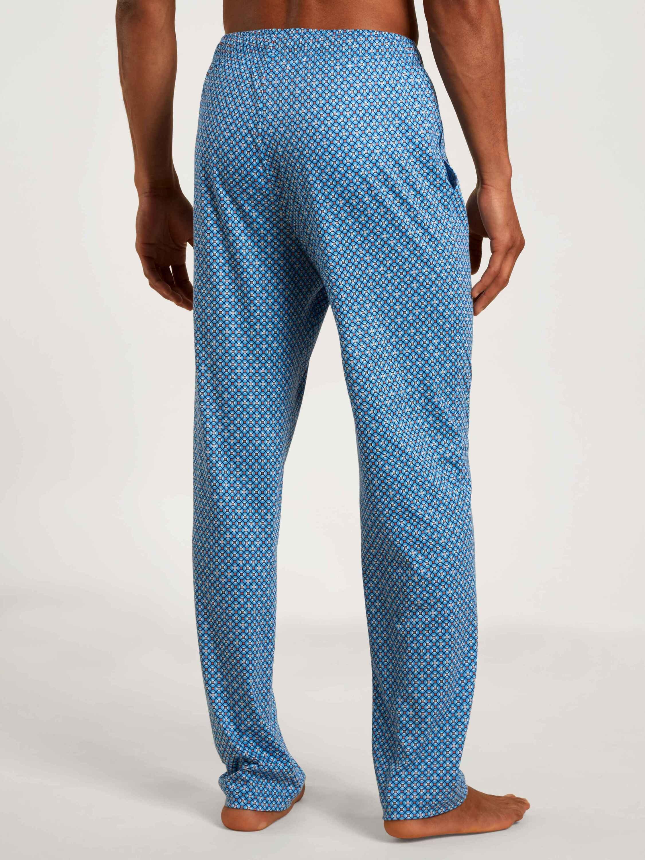 Lange azurit Seitentaschen mit (1-tlg) CALIDA blue Pyjamahose Hose