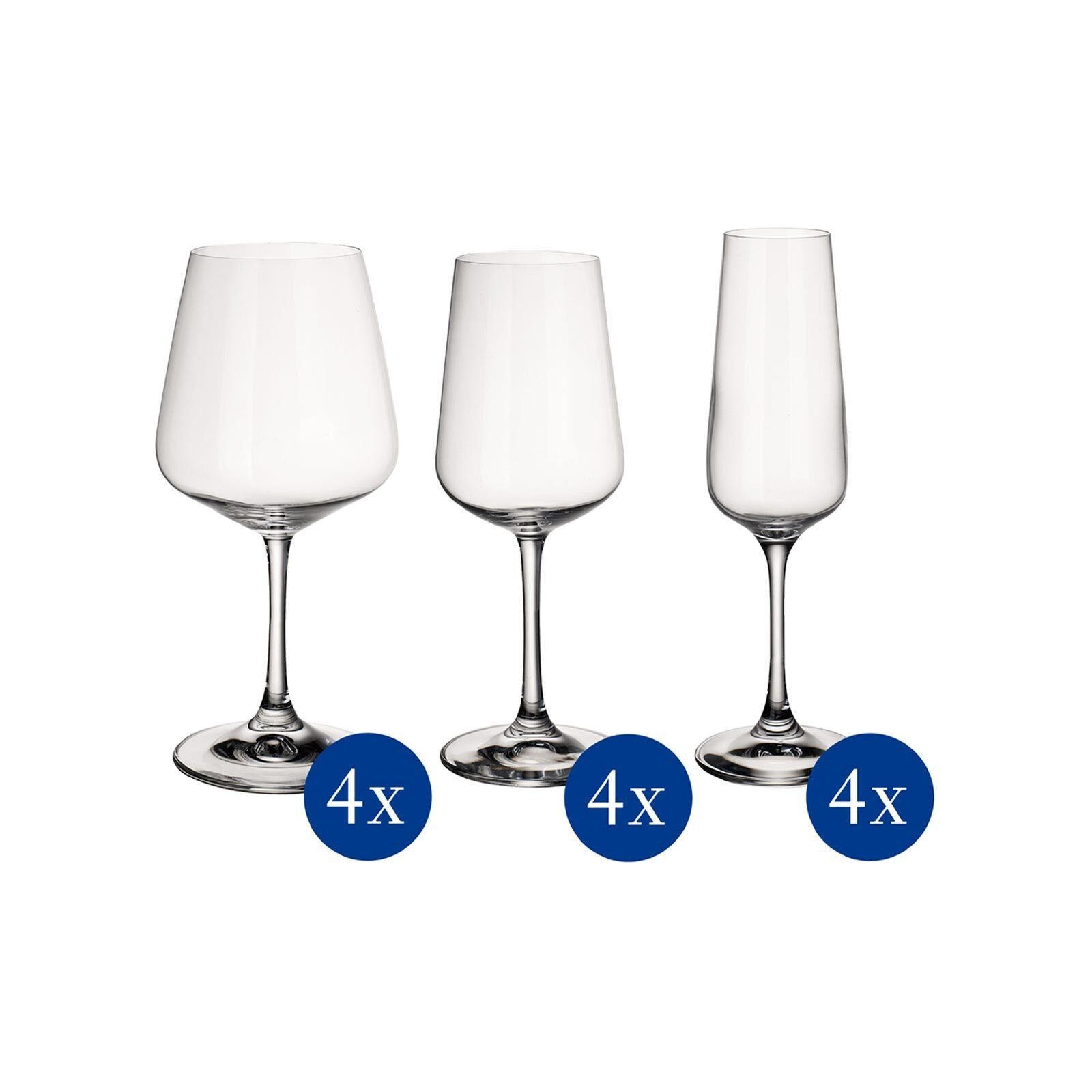 Boch und Sektgläser Wein- Glas Villeroy Glas 12er & Ovid Set,