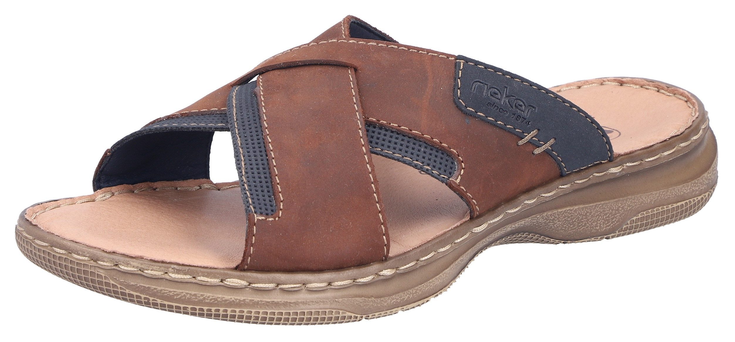 Rieker Pantolette Sommerschuh, Strandschuh, Urlaubsschuh mit Kreuzbandage