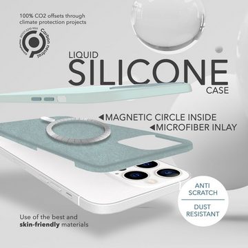 Nalia Smartphone-Hülle Apple iPhone 14 Pro, Liquid Silikon Hülle / MagSafe Funktion / 2x Schutzglas / Anti-Schmutz