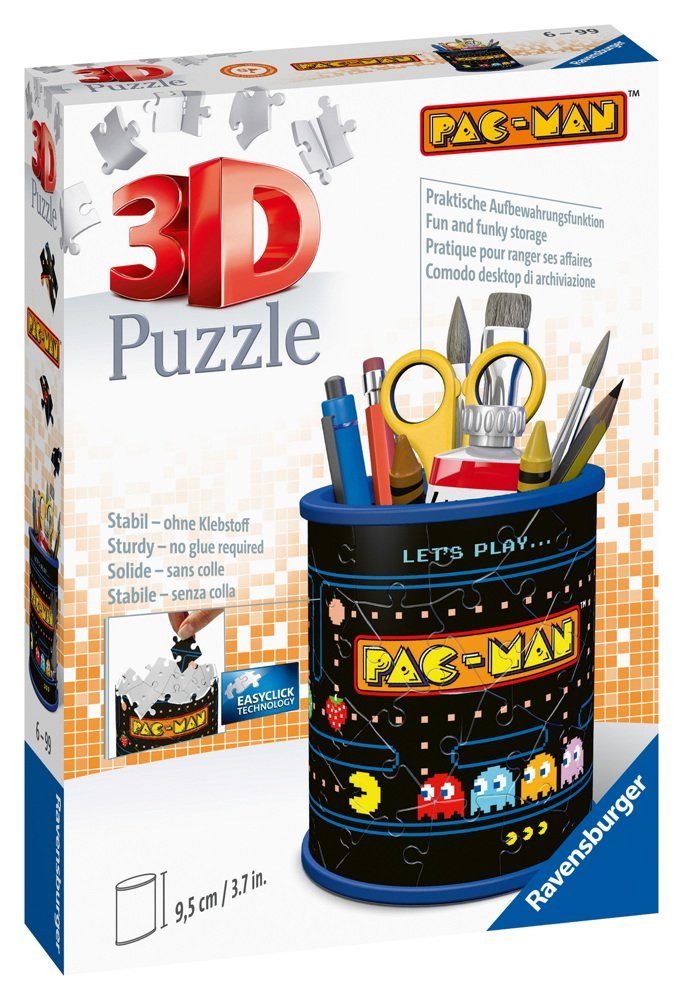 Ravensburger 3D-Puzzle 54 Teile Ravensburger 3D Puzzle Utensilo Pac-Man 11276, 54 Puzzleteile