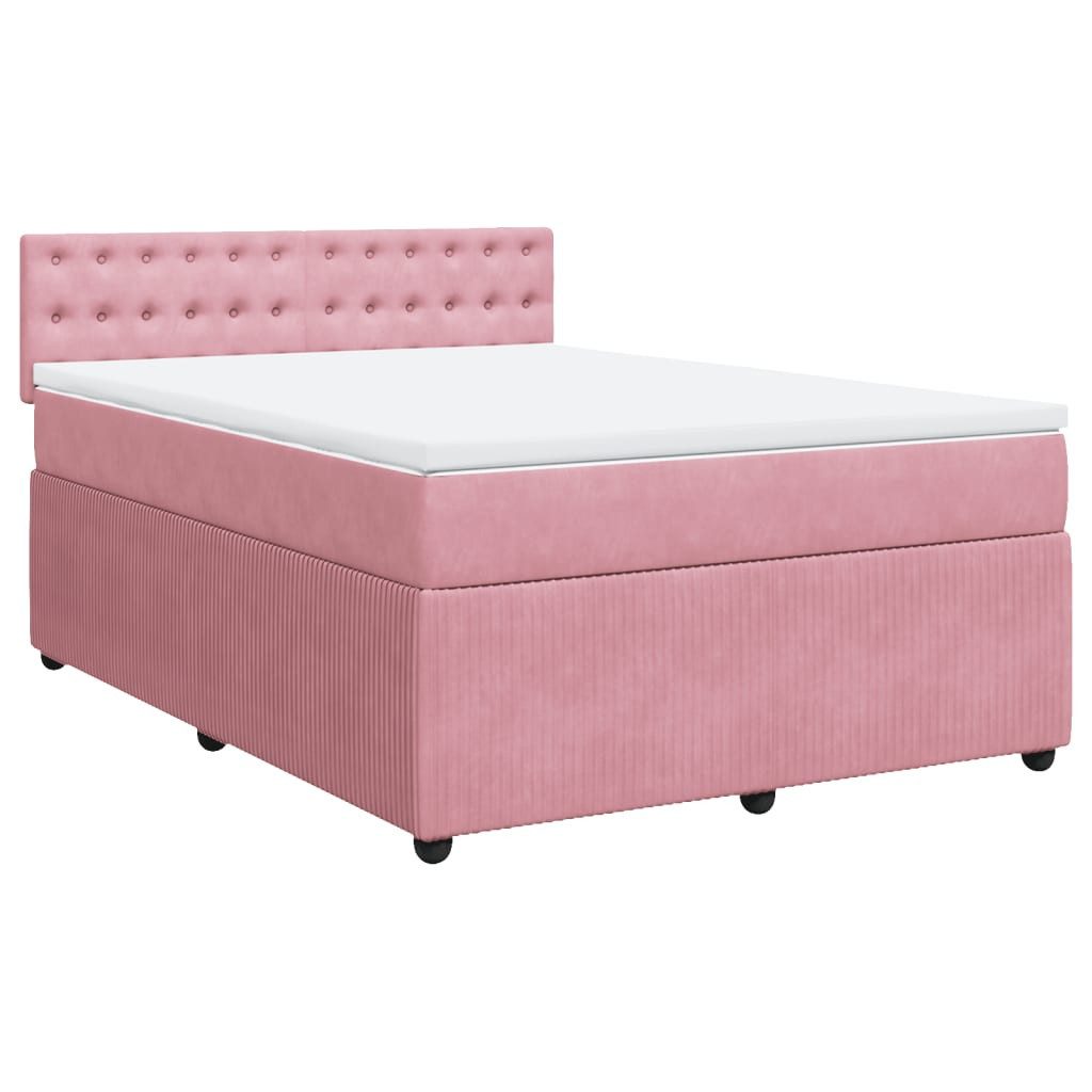 vidaXL Bett Boxspringbett mit Matratze Rosa günstig online kaufen