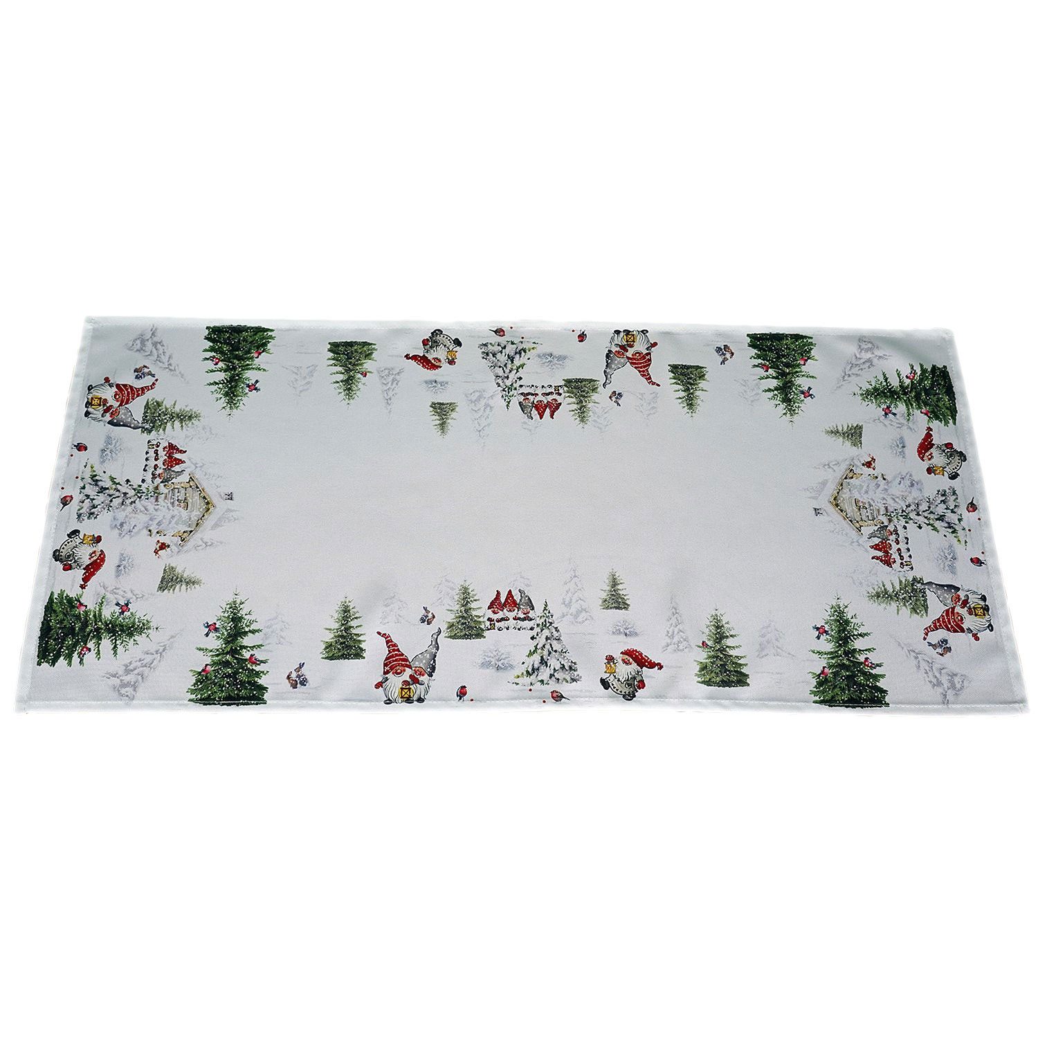 texpot Tischdecke Druck Wichtel im Schnee Tischläufer Winter Weihnachten (1 günstig online kaufen