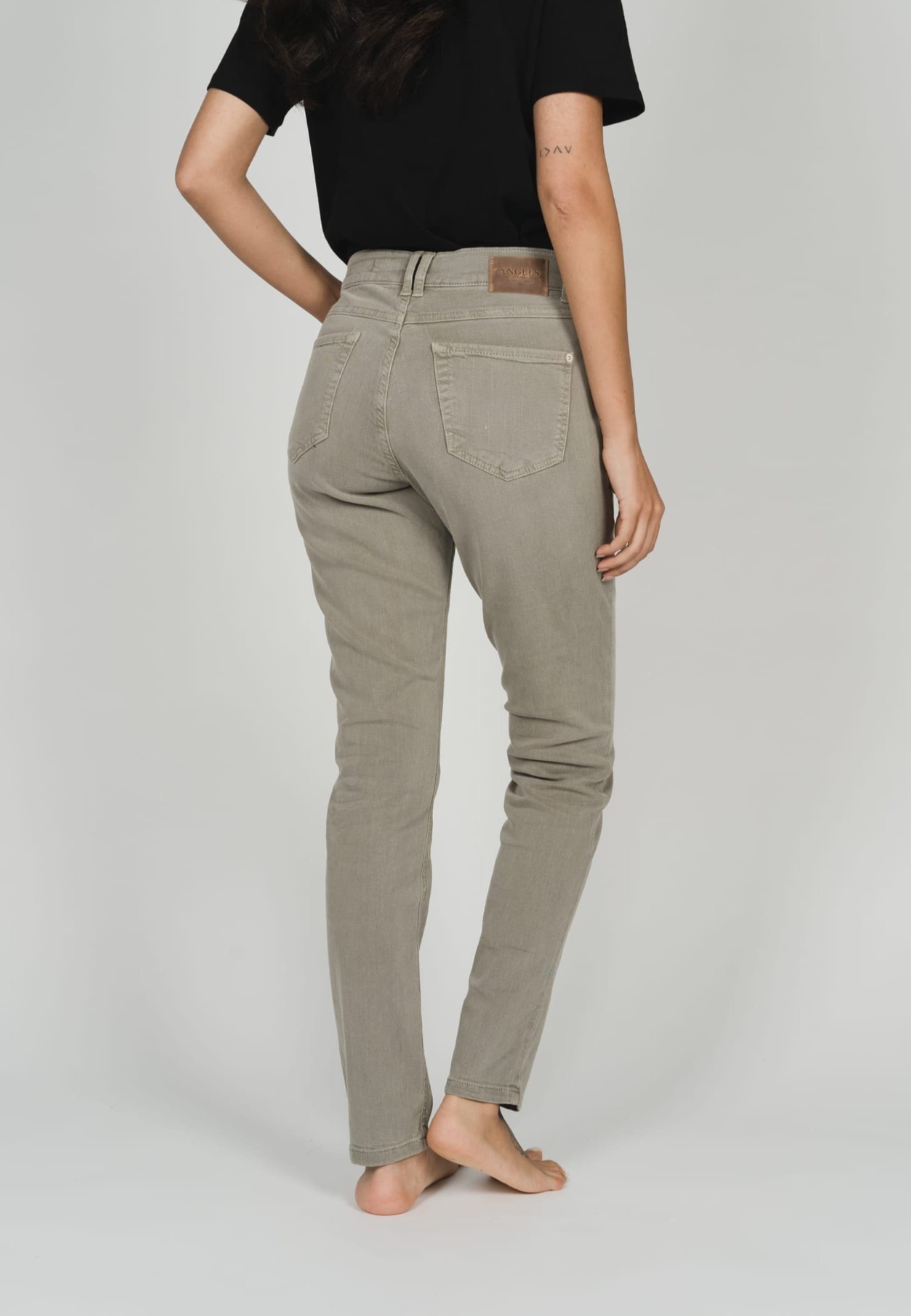 Button Skinny mit Slim-fit-Jeans ANGELS braun Denim Coloured Jeans