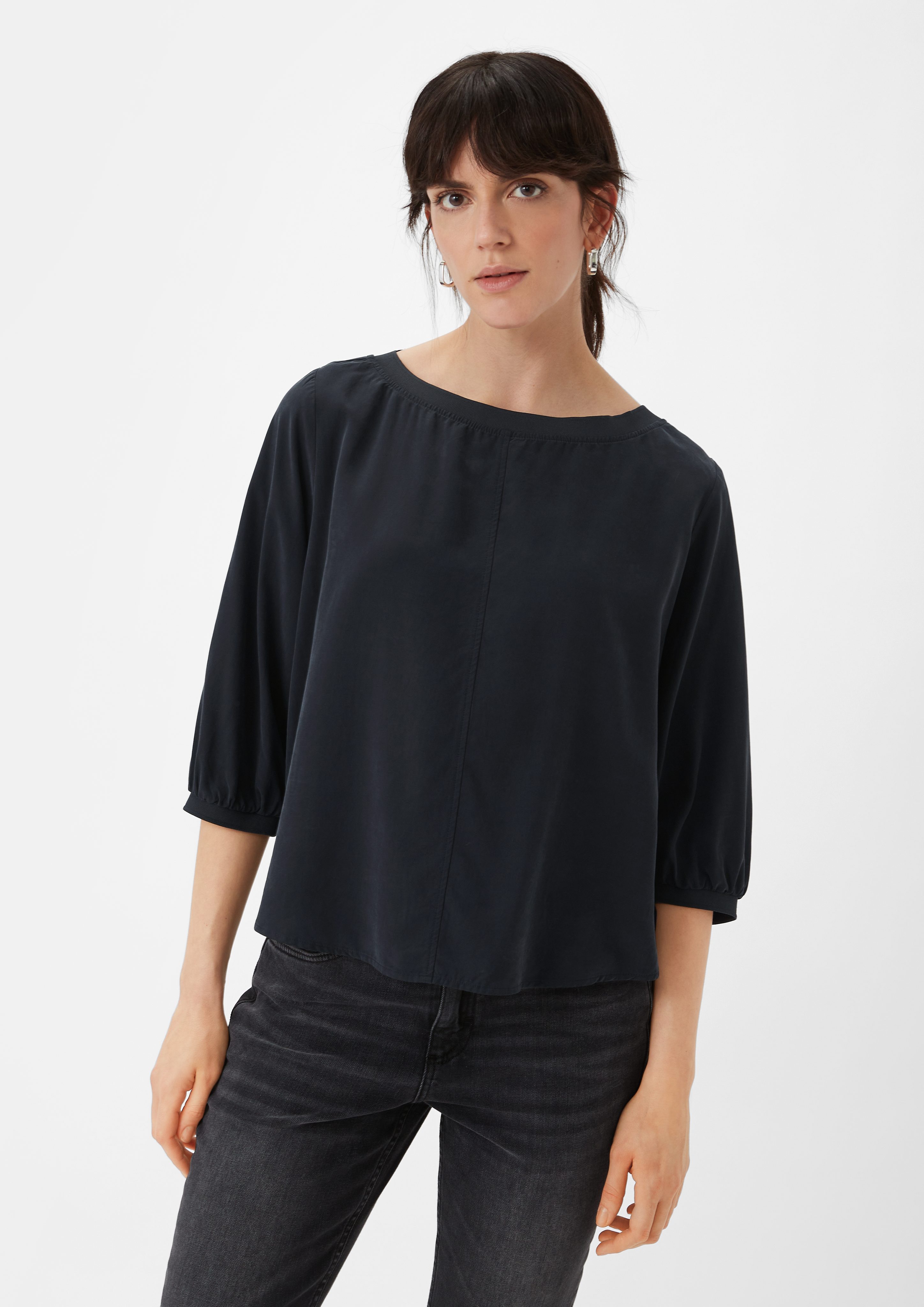 comma casual identity 3/4-Arm-Shirt 3/4-Arm-Bluse aus Modal