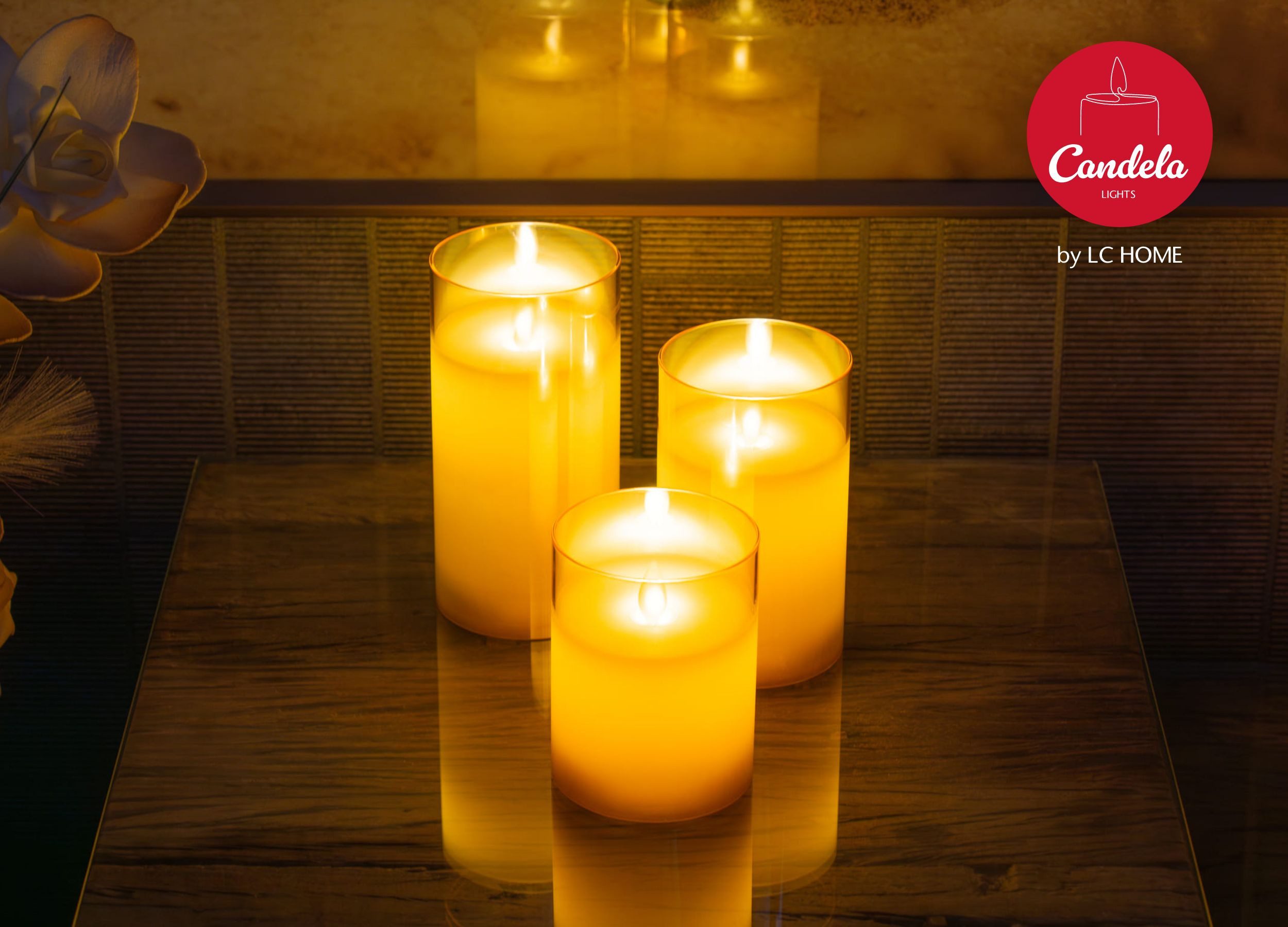 LC Home LED-Kerze LED Kerzen Set Echtwachskerze Glas Timerfunktion Fernbedi günstig online kaufen