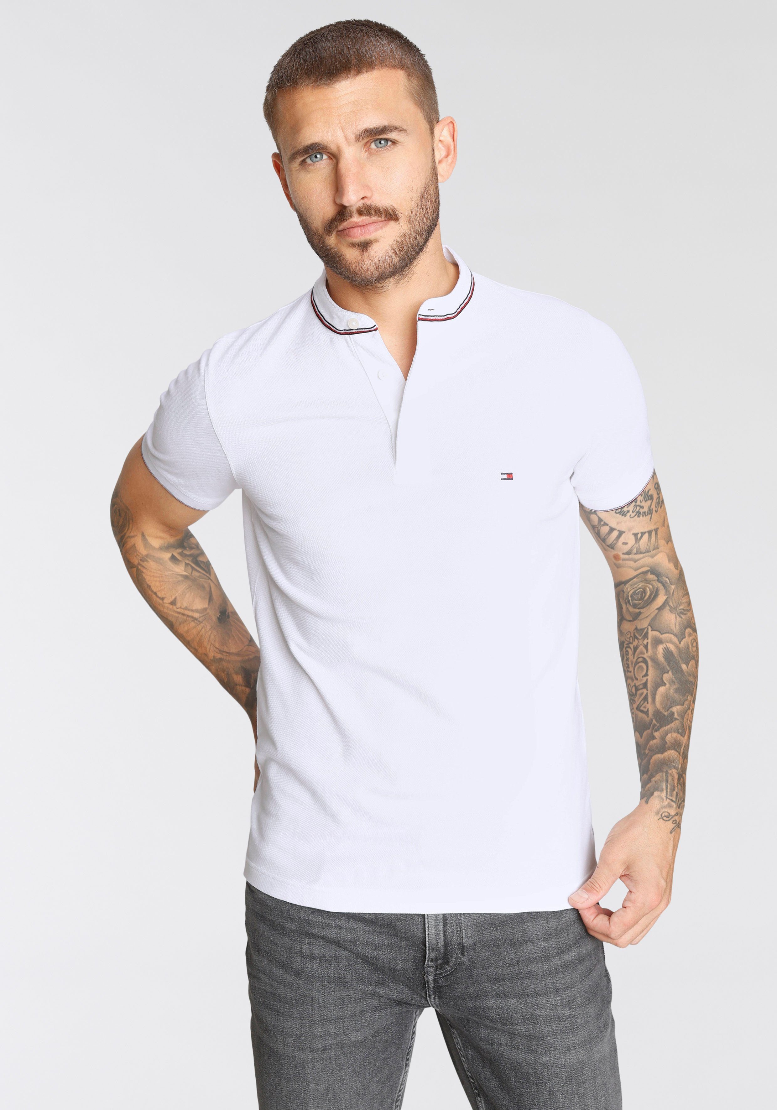 Tommy Hilfiger Poloshirt »BAND COLLAR TIPPED SLIM POLO« online kaufen | OTTO