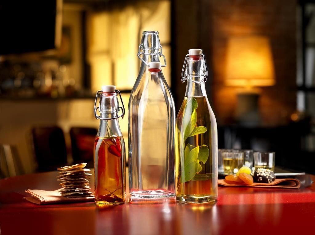 Bormioli Rocco Einmachglas Flasche Swing 0,5l, 12 Stück, Glas, Metall, (Set, 12-tlg), mit Bügelverschluss